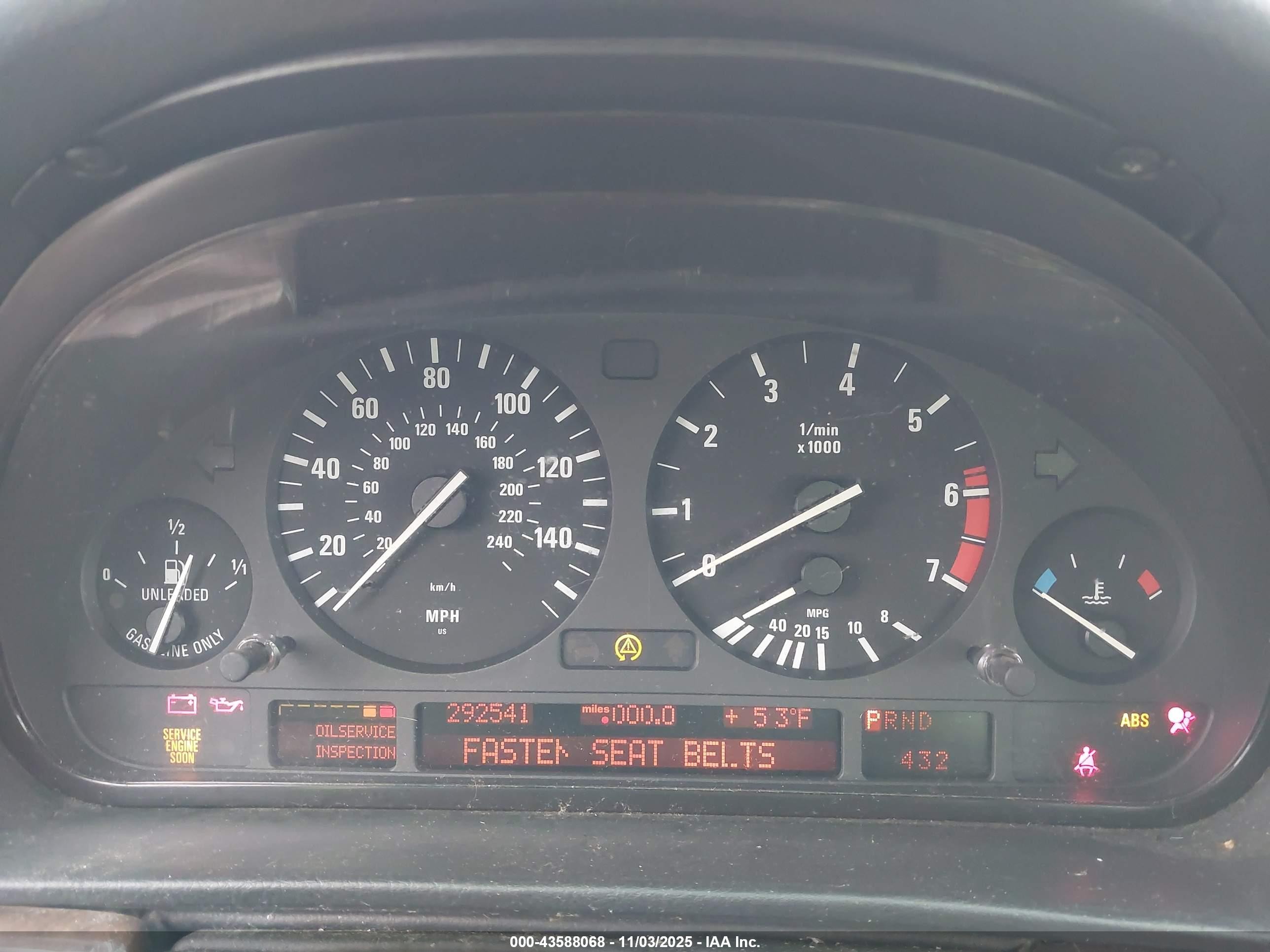 1998 Bmw 740il   Gray vin: WBAGJ8327WDM18660