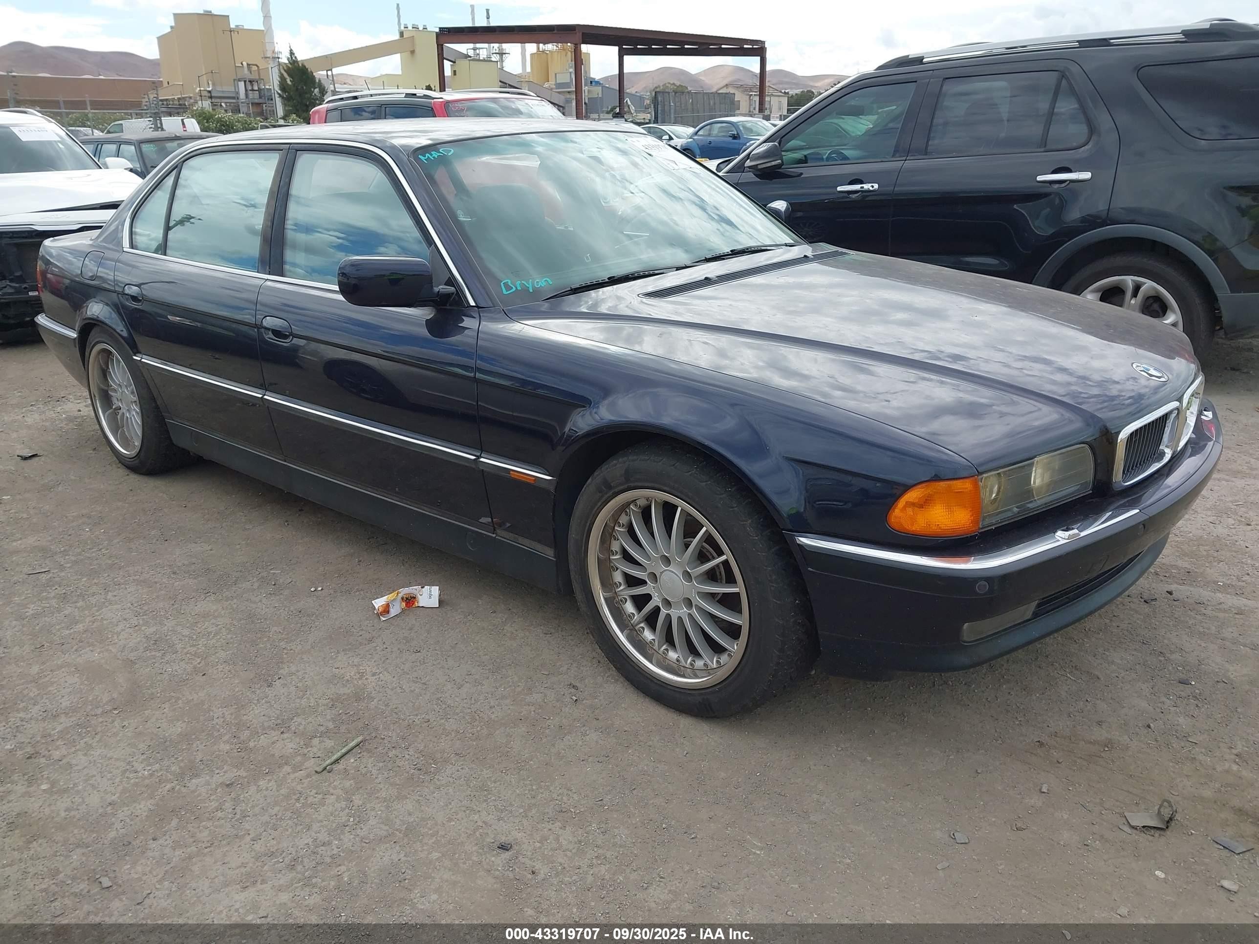 1998 Bmw 750il Blue vin: WBAGK2321WDH69822