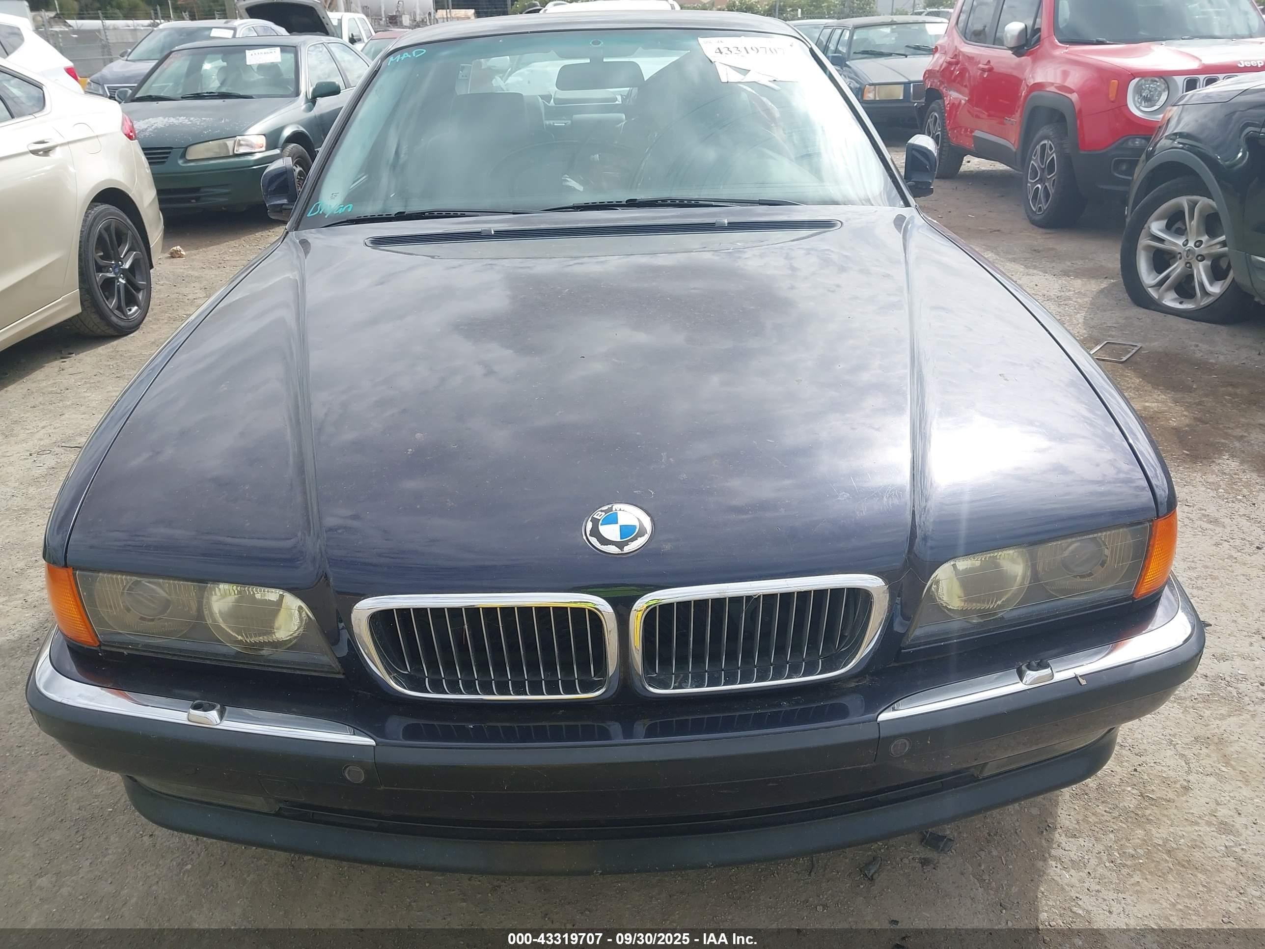1998 Bmw 750il Blue vin: WBAGK2321WDH69822