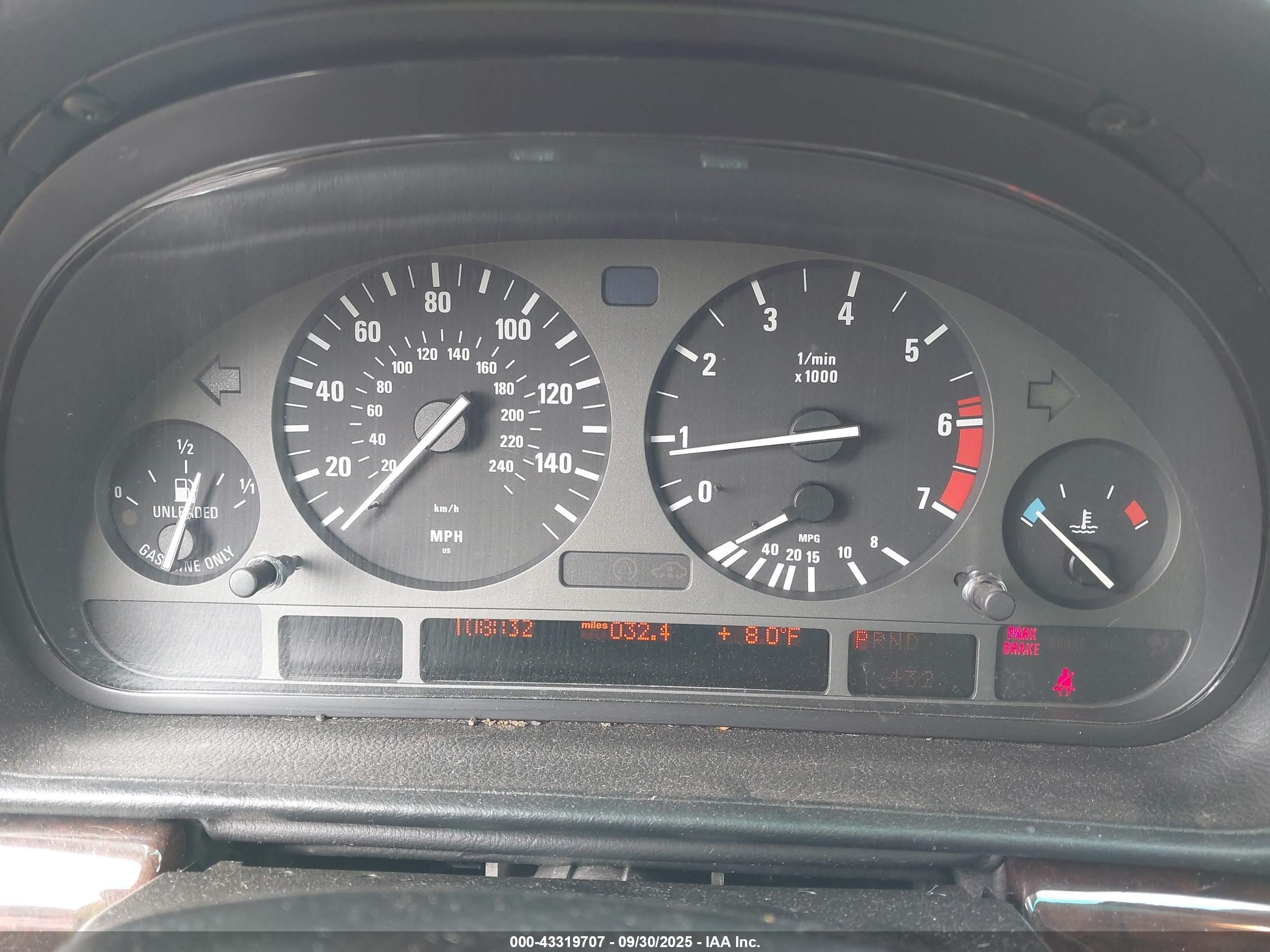 1998 Bmw 750il Blue vin: WBAGK2321WDH69822