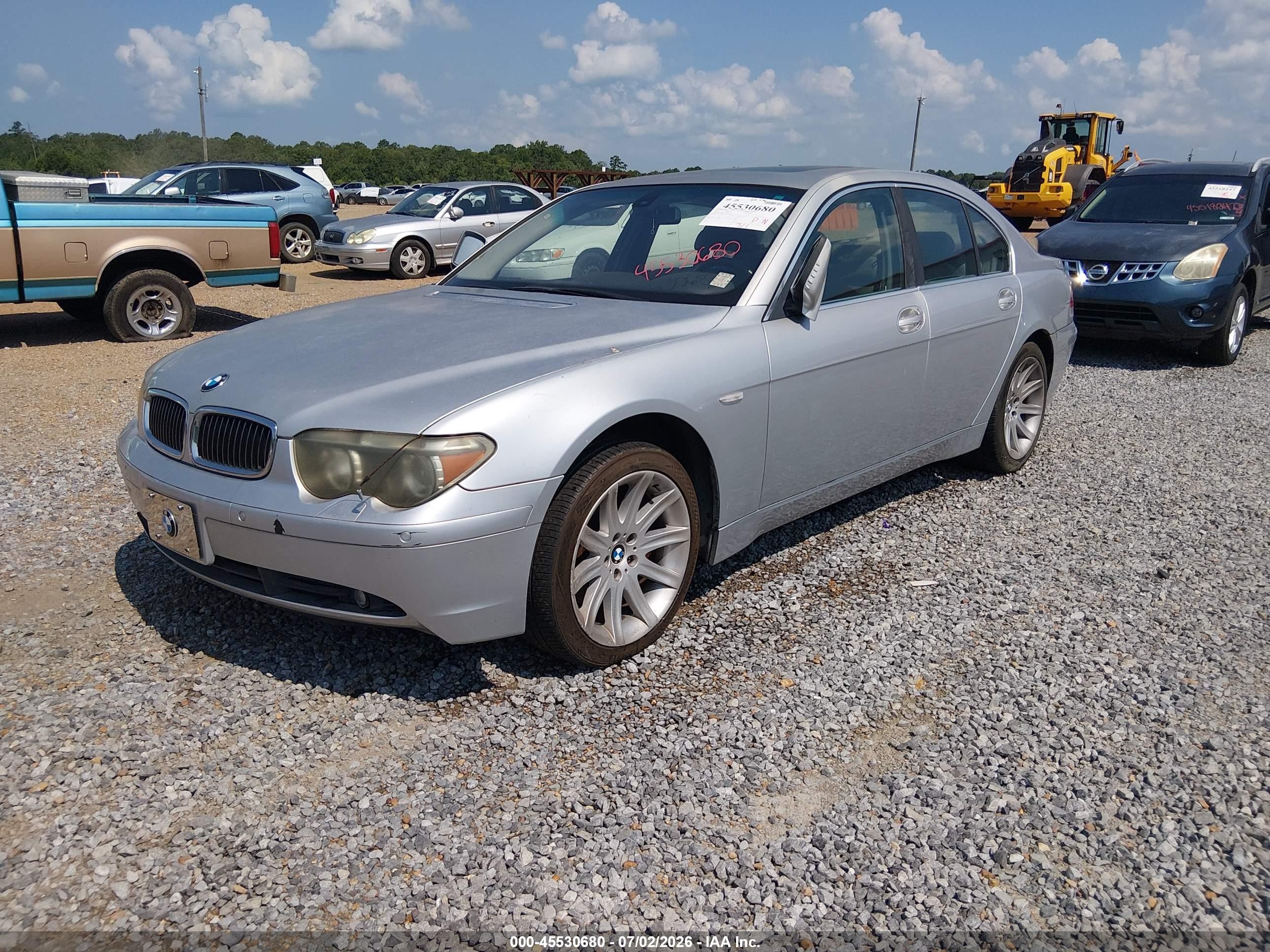 2003 Bmw 7 Series 745i Silver vin: WBAGL63413DP64070