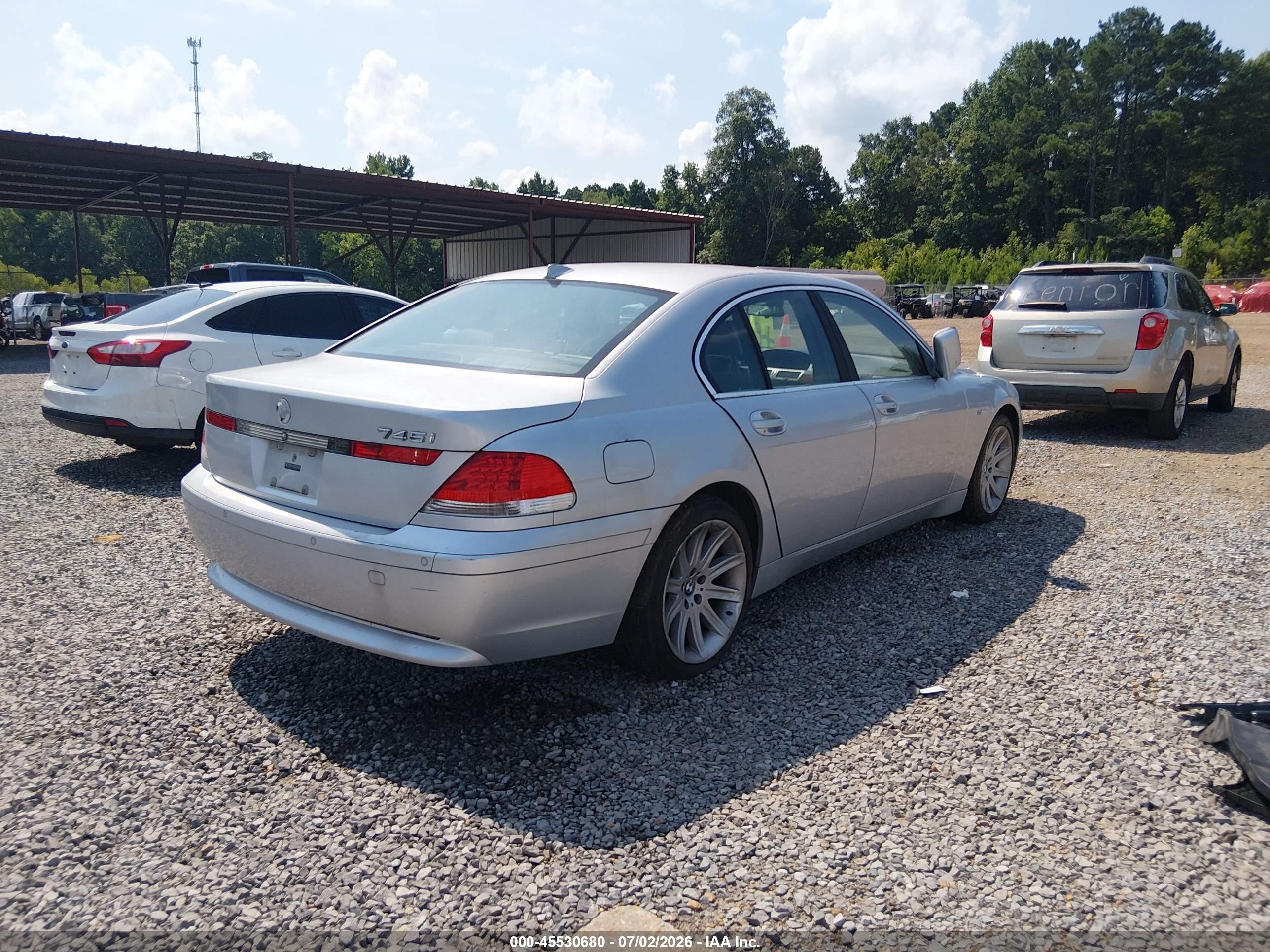 2003 Bmw 7 Series 745i Silver vin: WBAGL63413DP64070