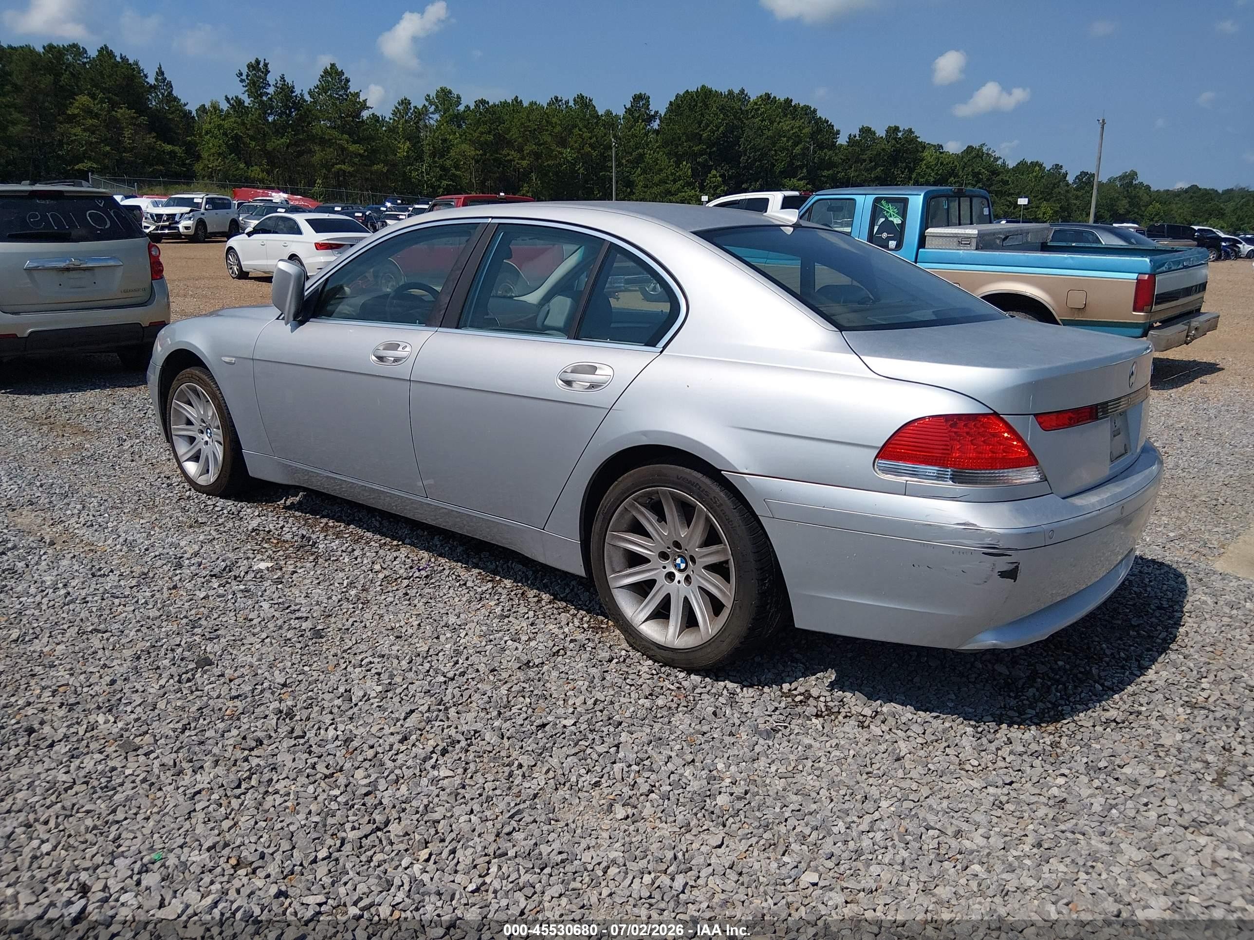 2003 Bmw 7 Series 745i Silver vin: WBAGL63413DP64070