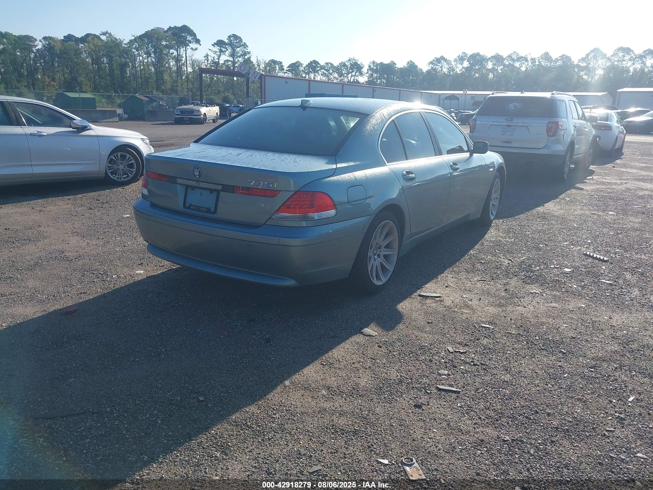 2003 Bmw 745i   Light Blue vin: WBAGL63433DP62353