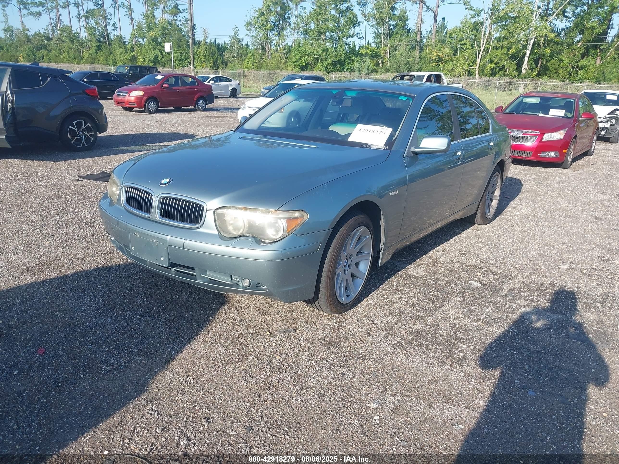 2003 Bmw 745i   Light Blue vin: WBAGL63433DP62353