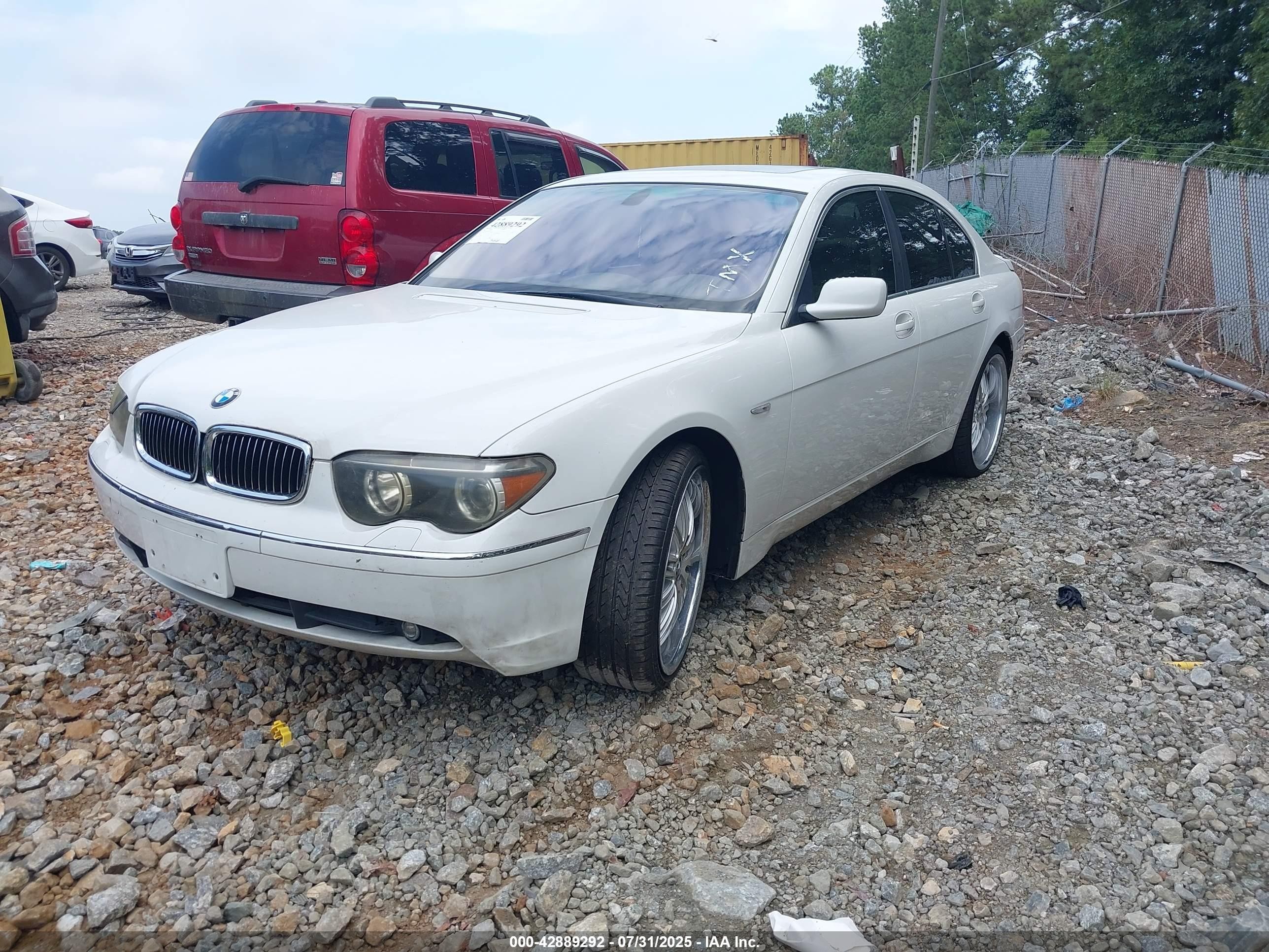2002 Bmw 7 Series 745i White vin: WBAGL63442DP51733