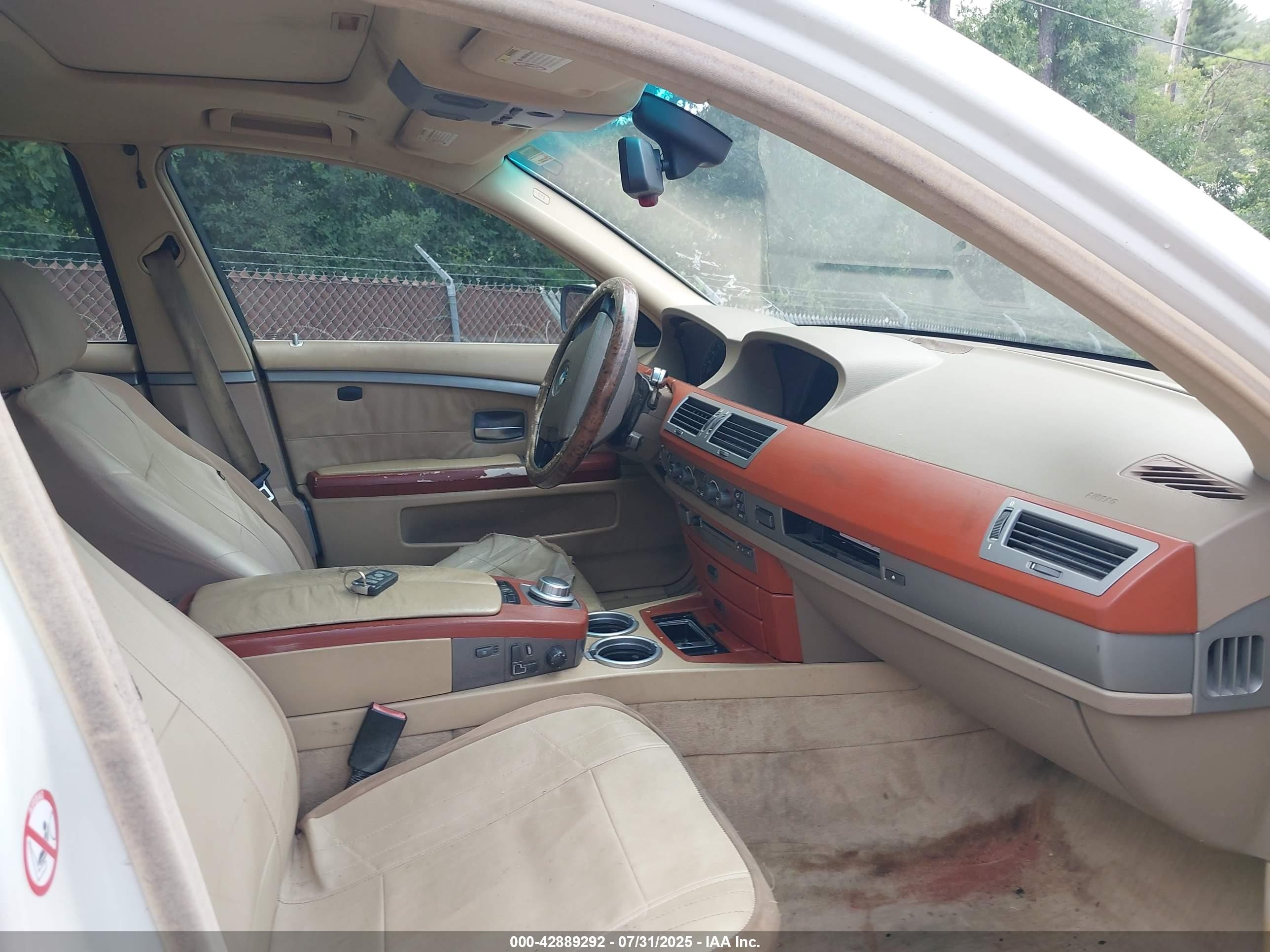 2002 Bmw 7 Series 745i White vin: WBAGL63442DP51733