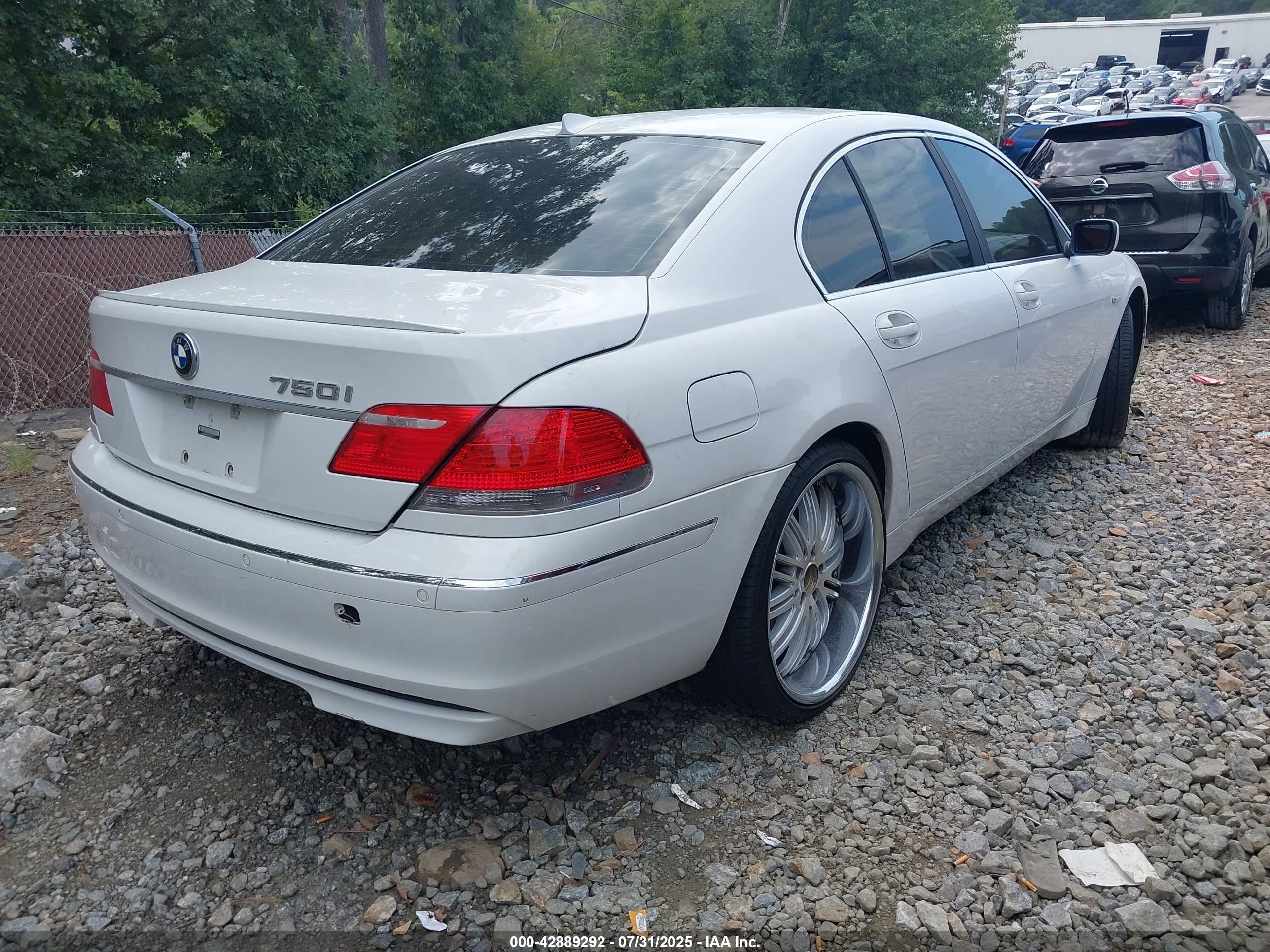 2002 Bmw 7 Series 745i White vin: WBAGL63442DP51733