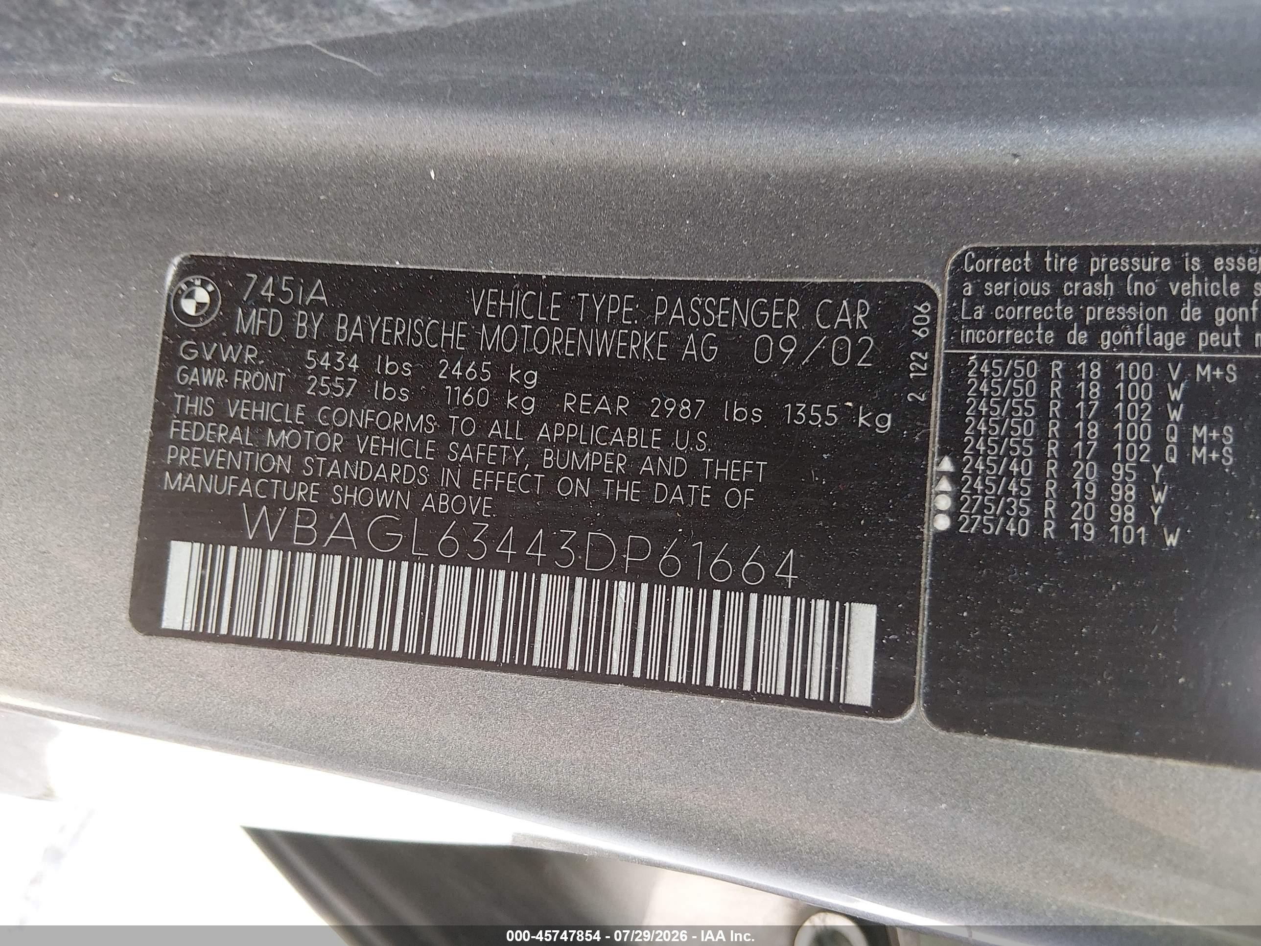 2003 Bmw 745i   Gray vin: WBAGL63443DP61664