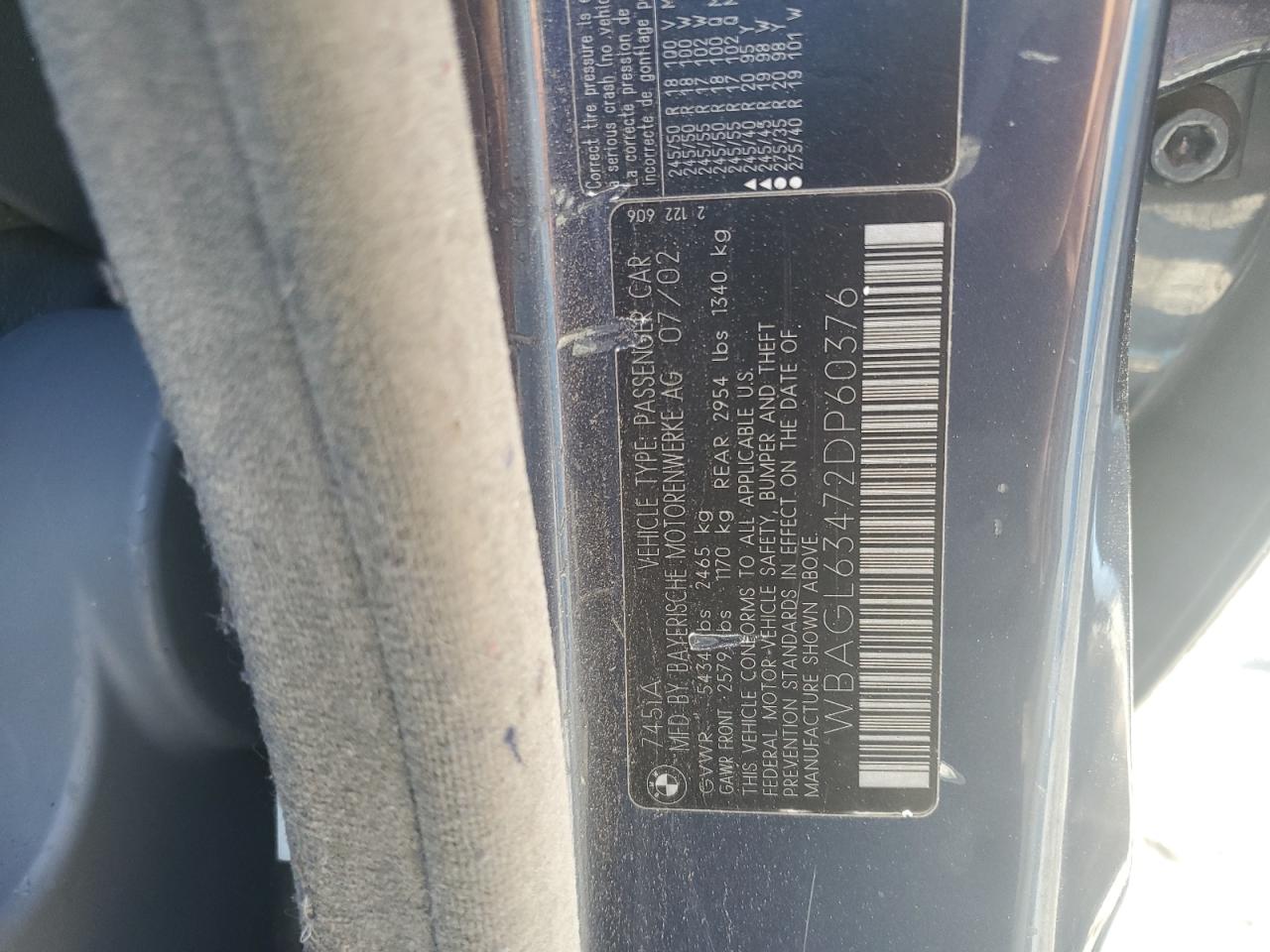 2002 Bmw 745 I Gray vin: WBAGL63472DP60376