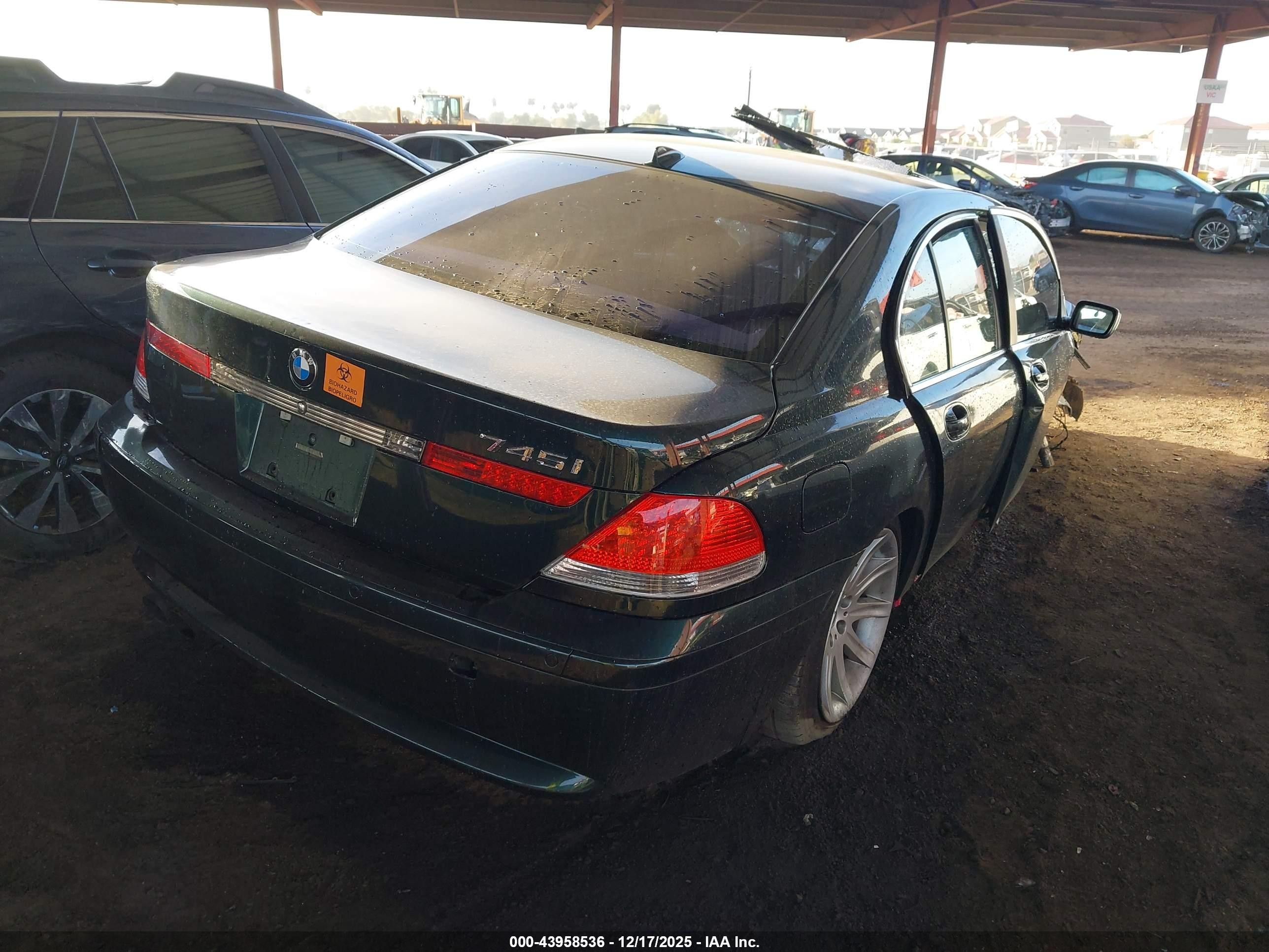 2002 Bmw 745i   Green vin: WBAGL63492DP58189