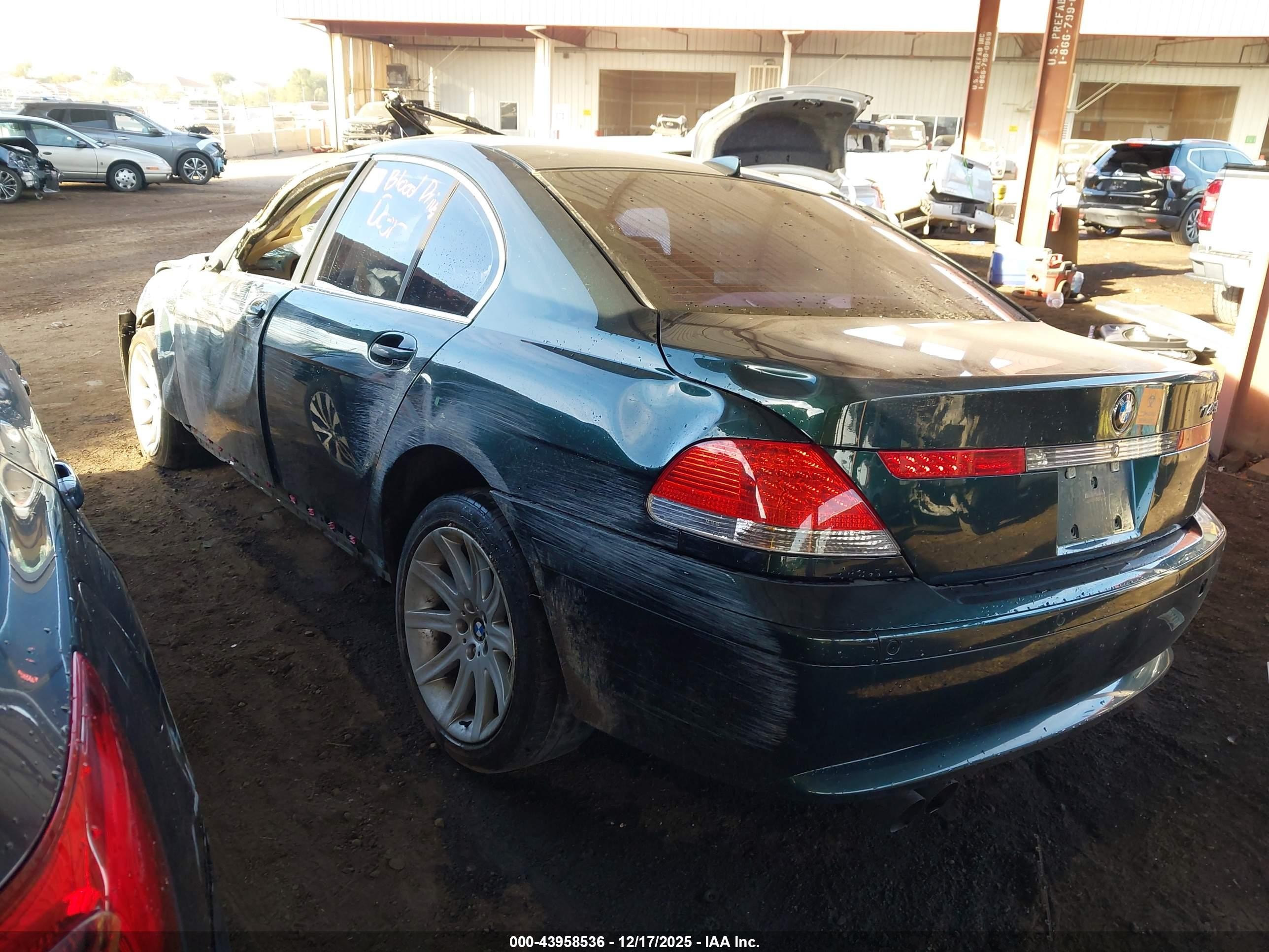 2002 Bmw 745i   Green vin: WBAGL63492DP58189