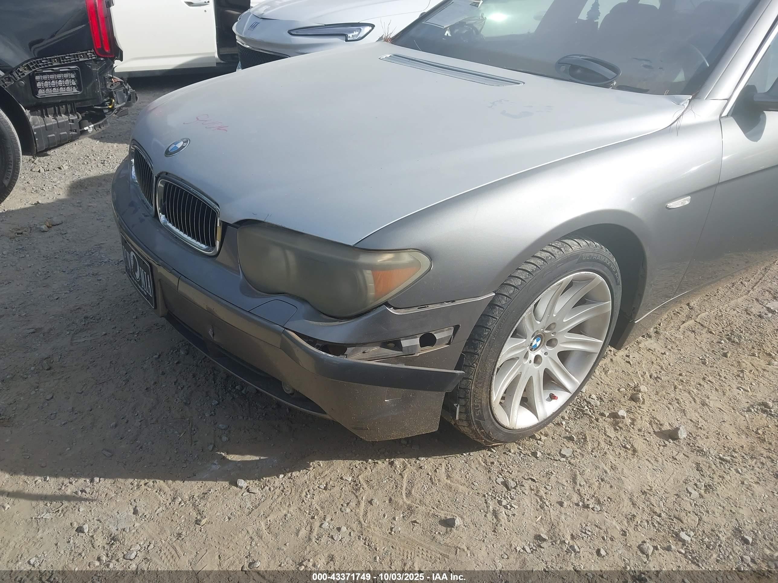 2003 Bmw 745i   Gray vin: WBAGL634X3DP67579