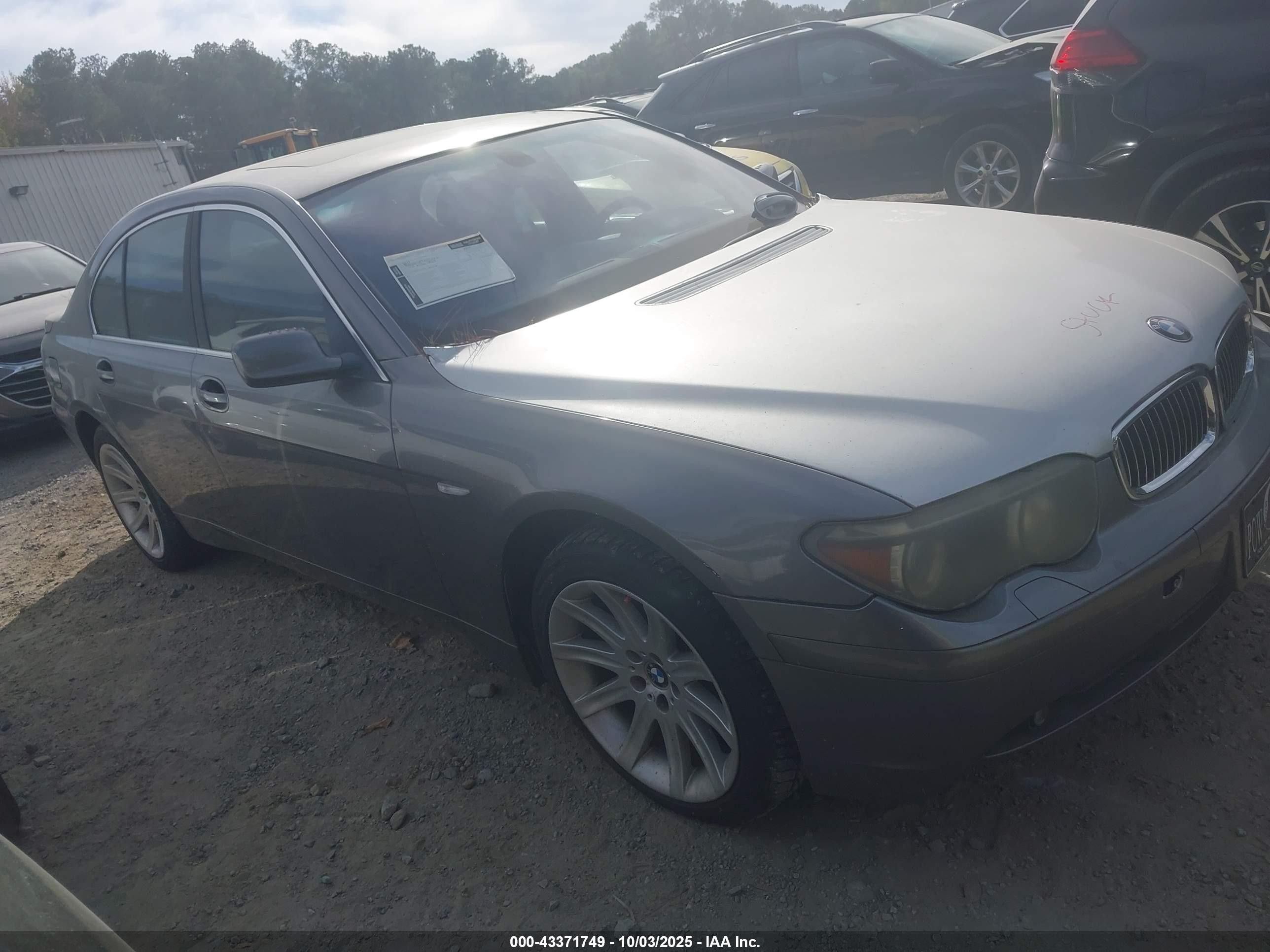 2003 Bmw 745i   Gray vin: WBAGL634X3DP67579