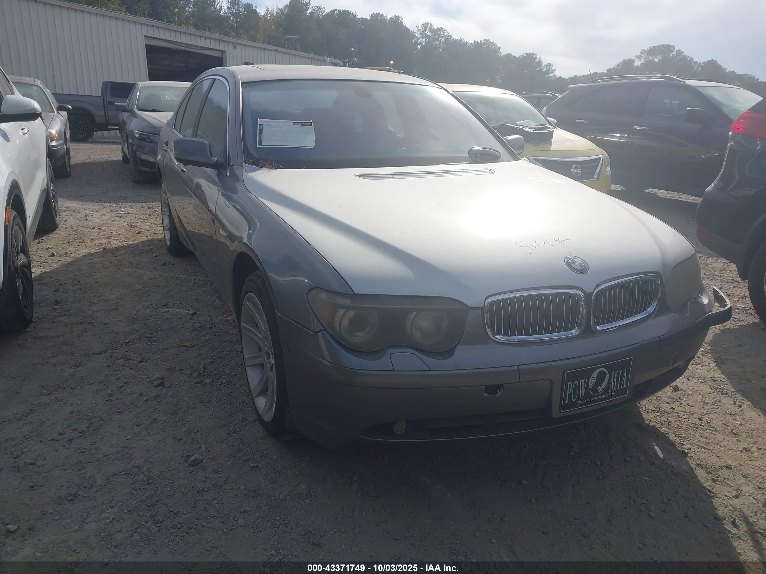 2003 Bmw 745i   Gray vin: WBAGL634X3DP67579