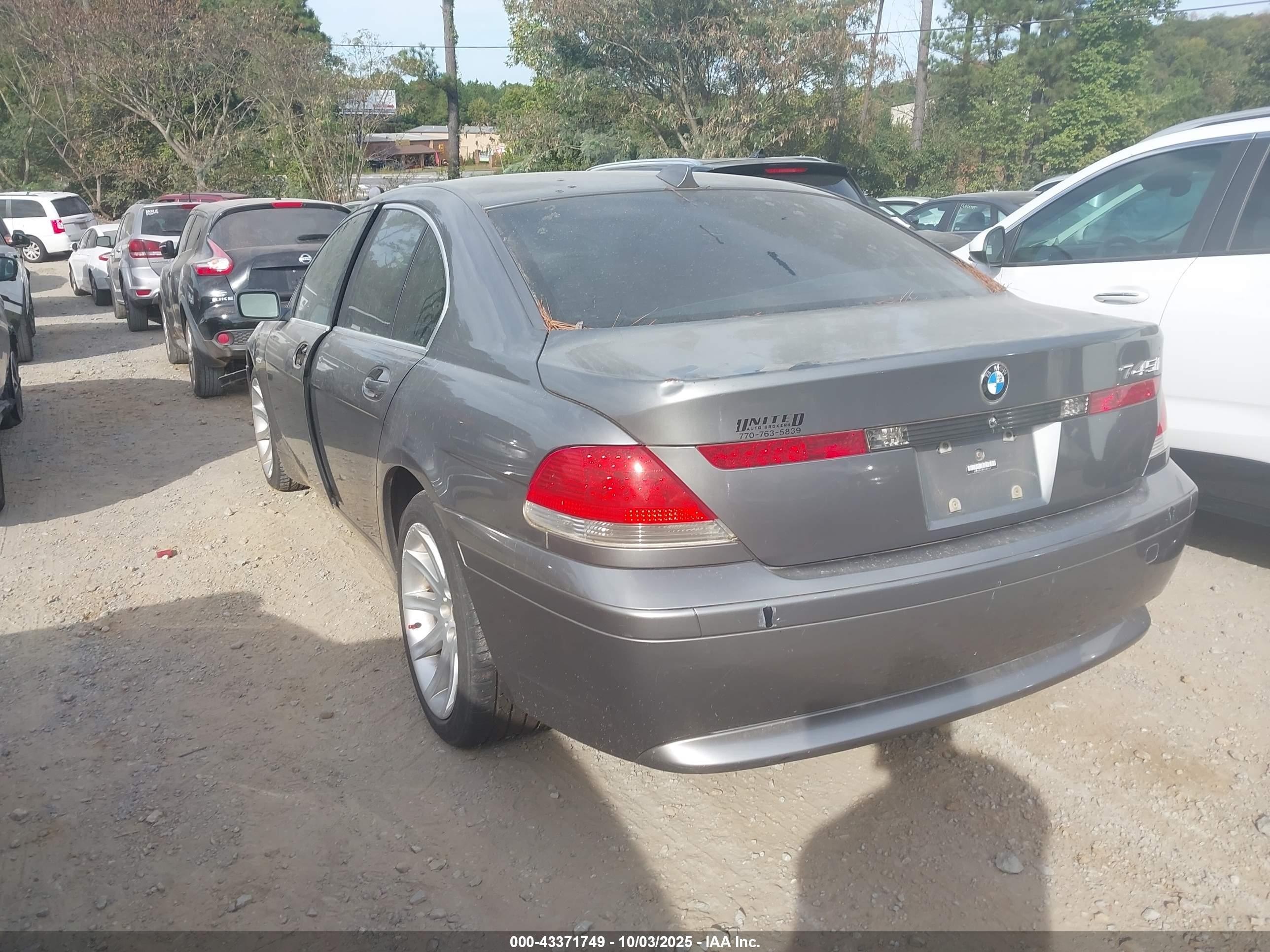 2003 Bmw 745i   Gray vin: WBAGL634X3DP67579