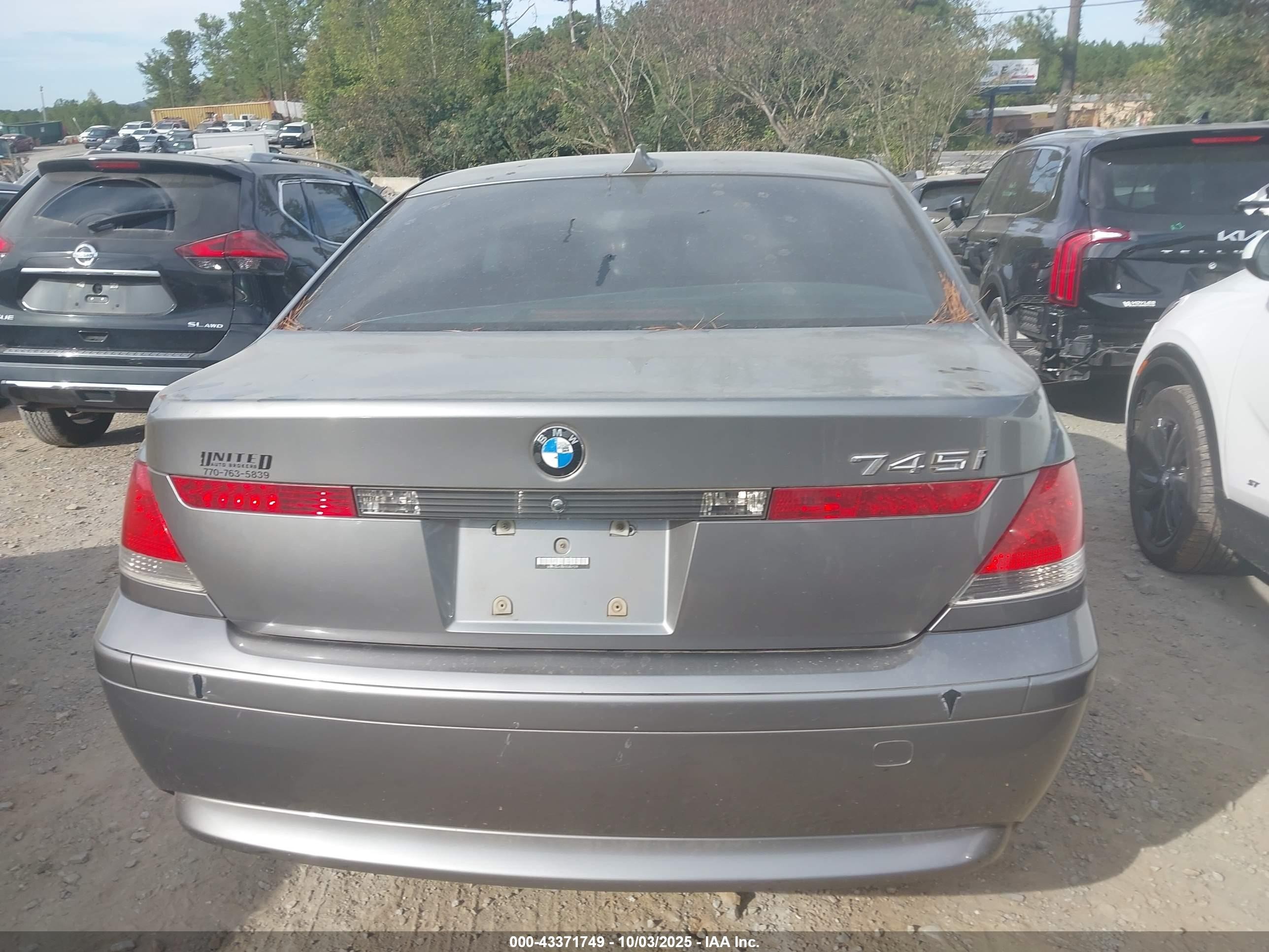 2003 Bmw 745i   Gray vin: WBAGL634X3DP67579