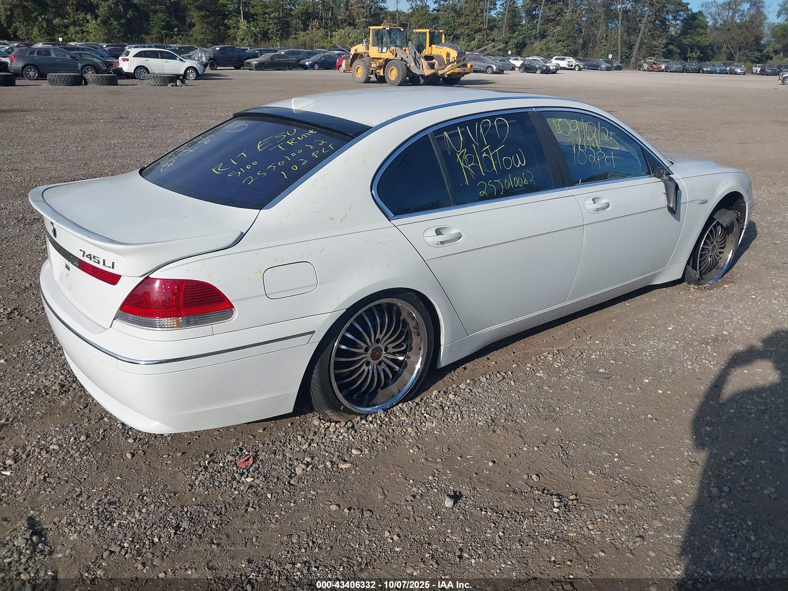 2003 Bmw 745li   White vin: WBAGN63403DR08363