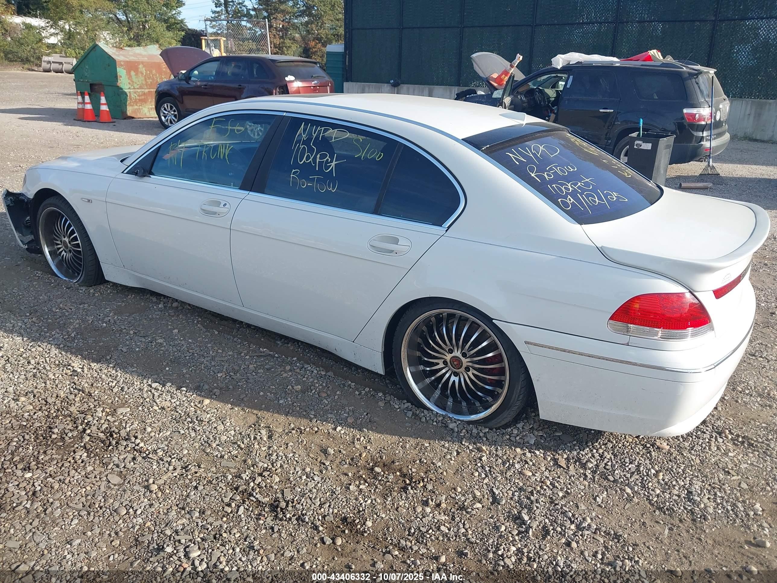 2003 Bmw 745li   White vin: WBAGN63403DR08363