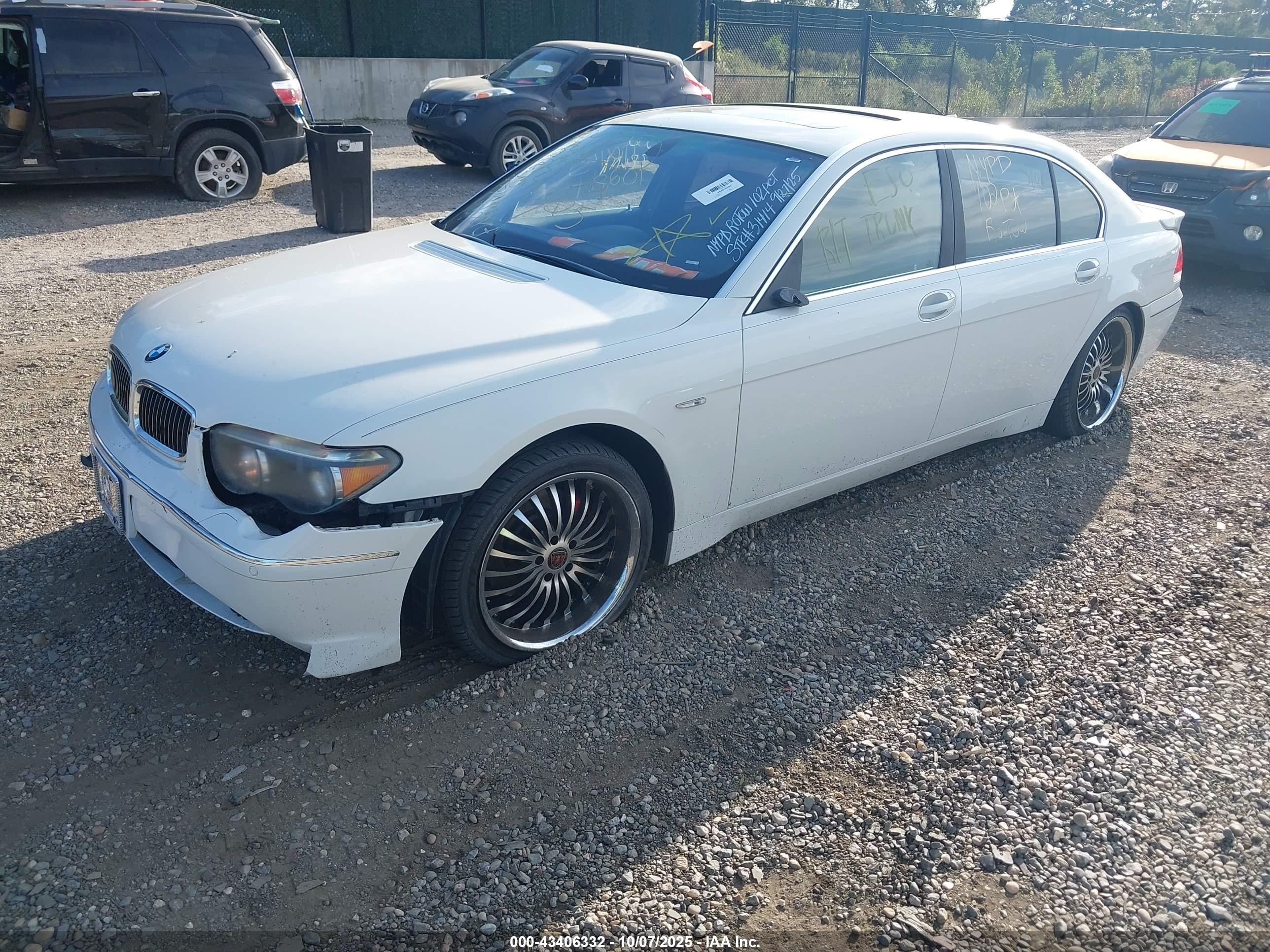 2003 Bmw 745li   White vin: WBAGN63403DR08363
