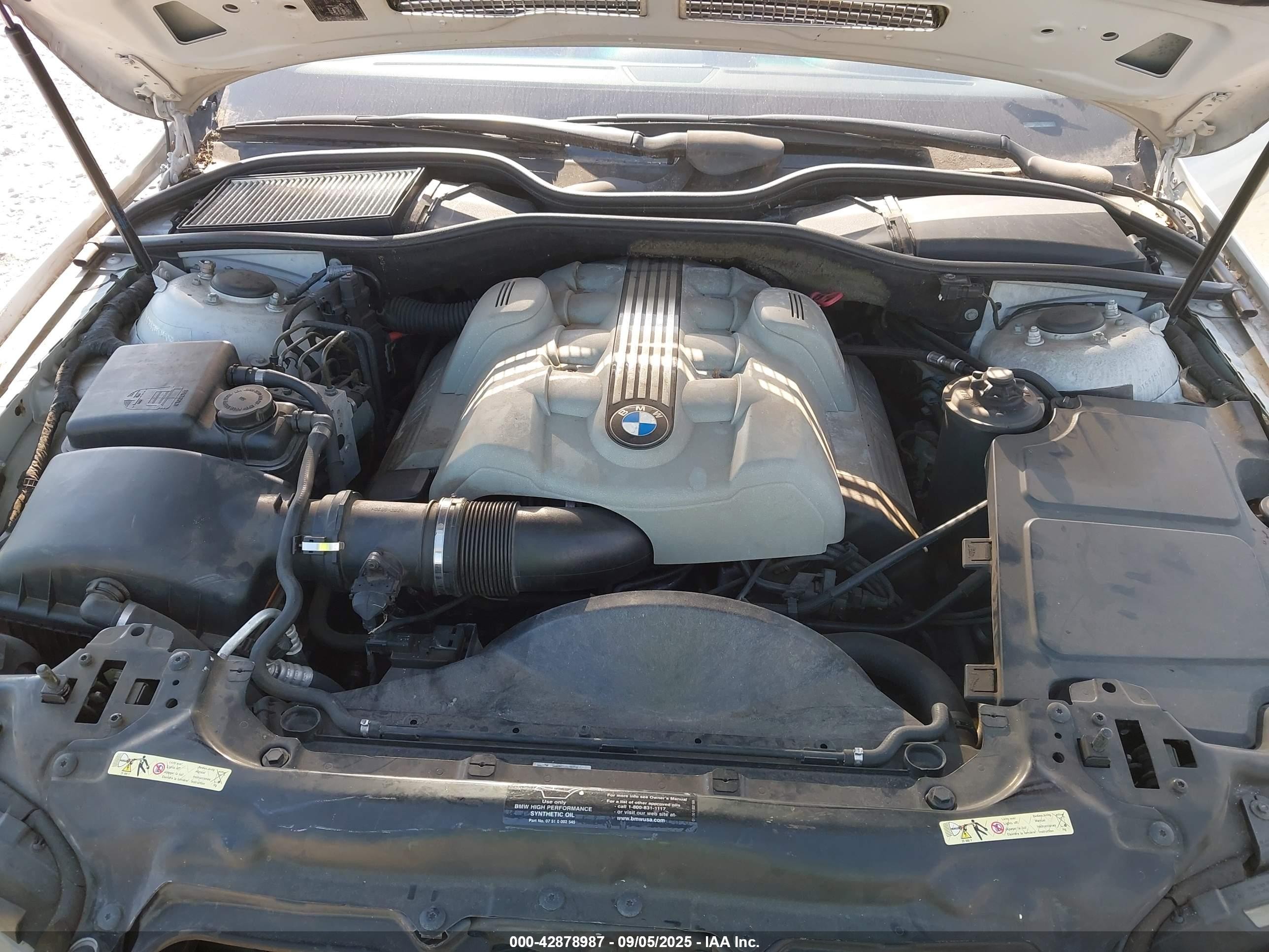 2003 Bmw 745li   Silver vin: WBAGN63403DR12770