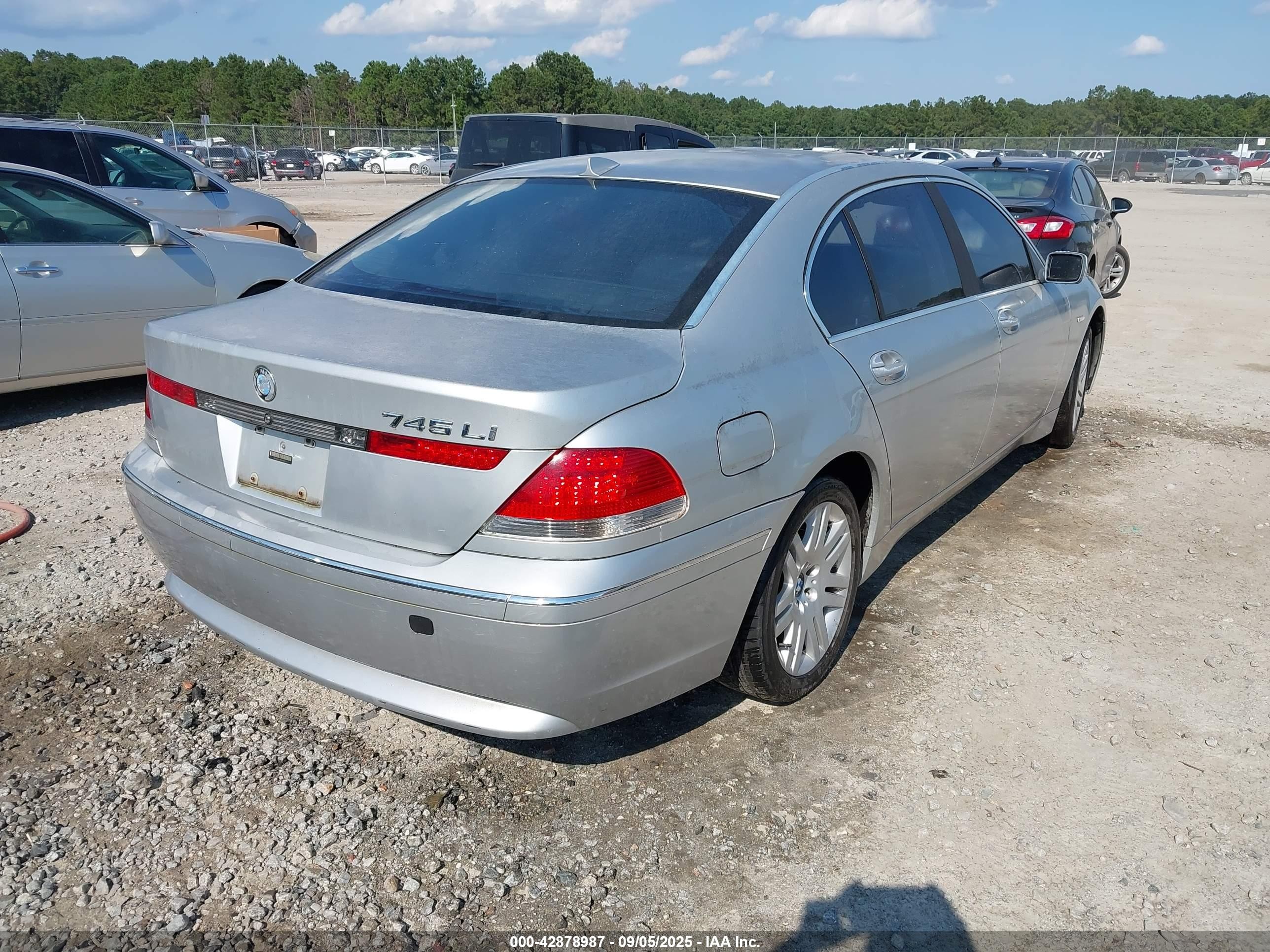 2003 Bmw 745li   Silver vin: WBAGN63403DR12770