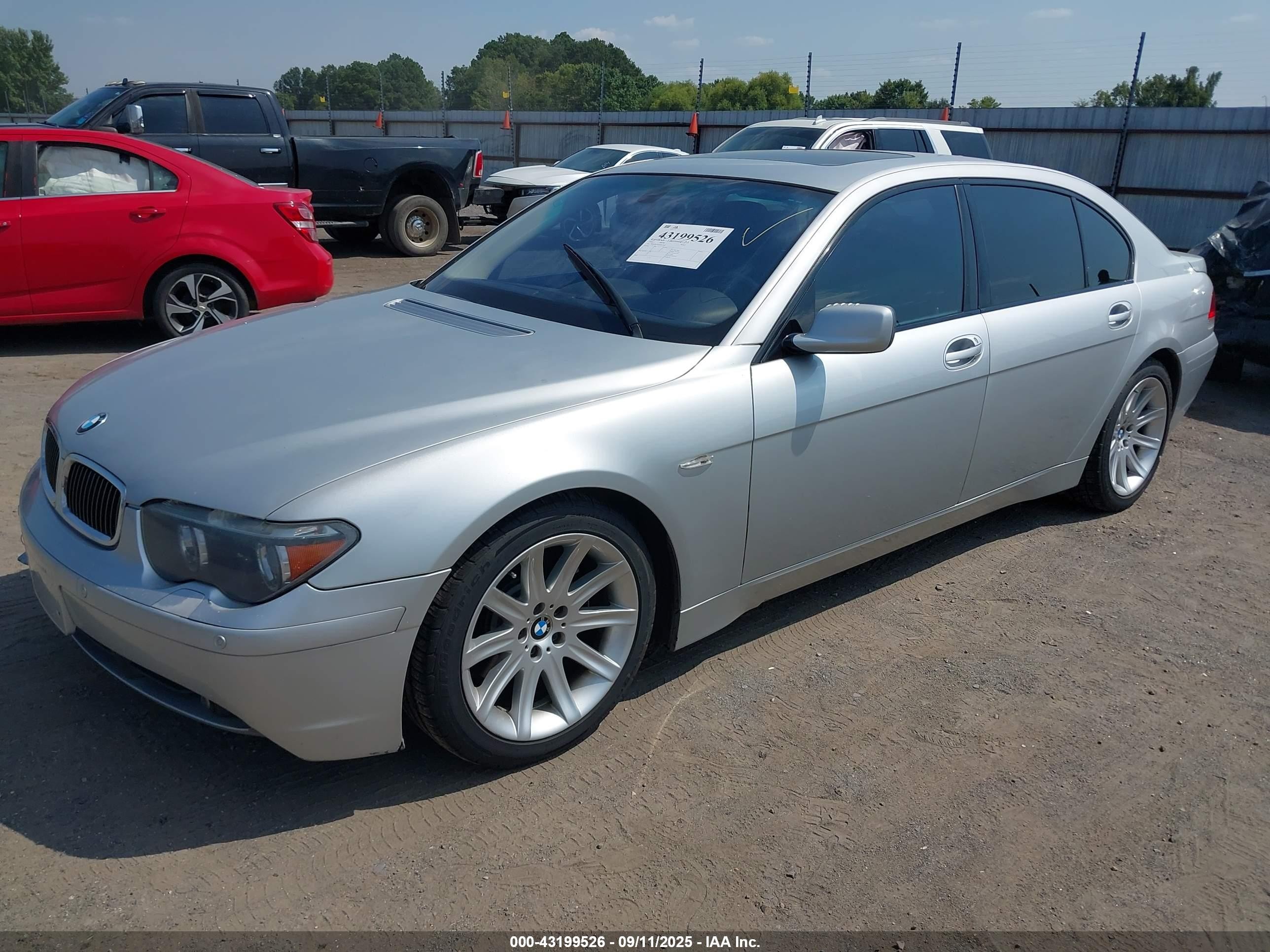 2003 Bmw 745li   Silver vin: WBAGN63413DR17833
