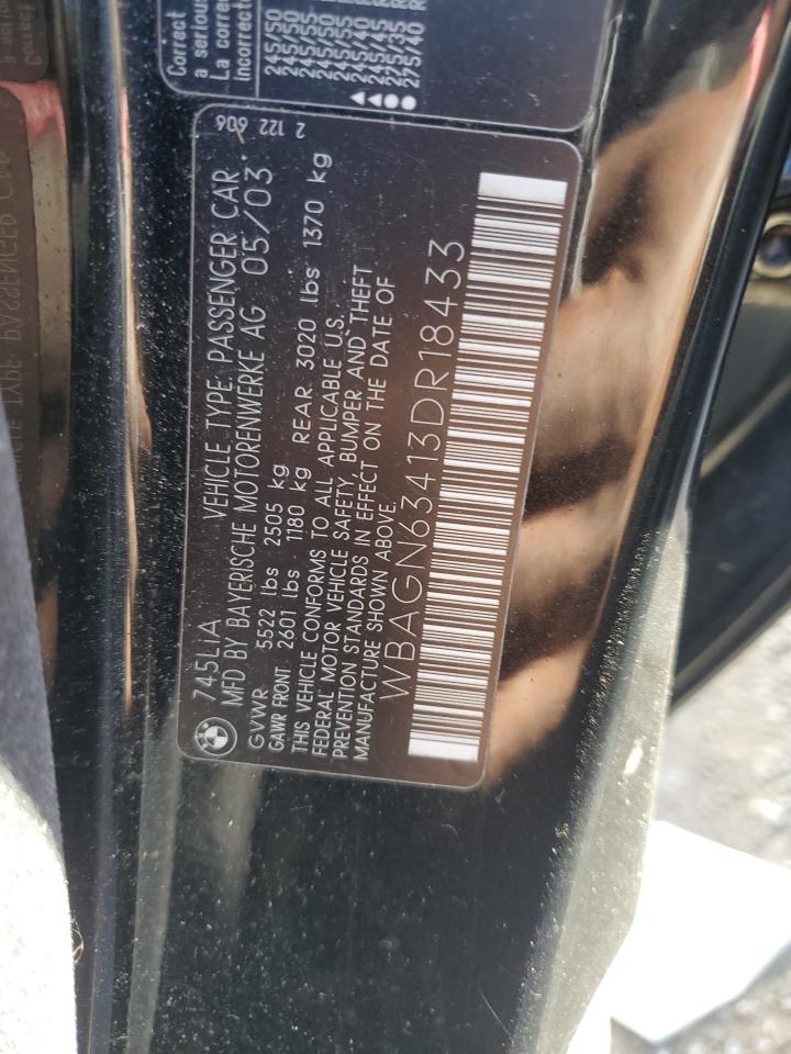 2003 Bmw 745 Li Purple vin: WBAGN63413DR18433