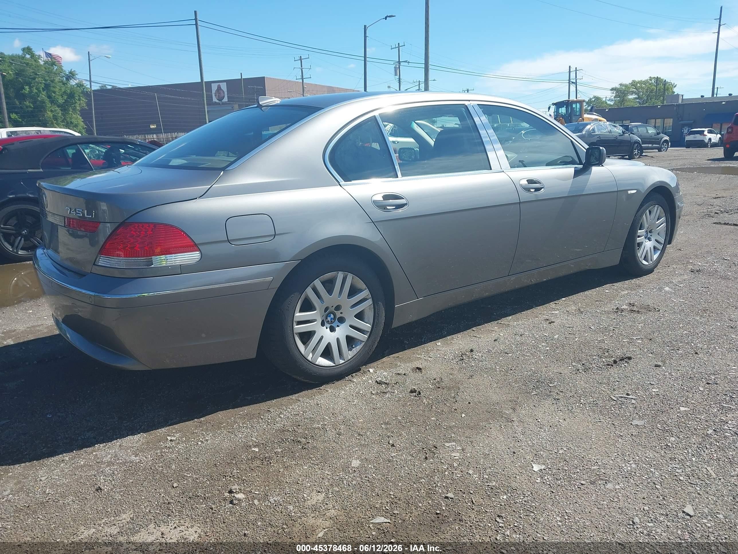 2003 Bmw 745li   Gray vin: WBAGN63433DR12505