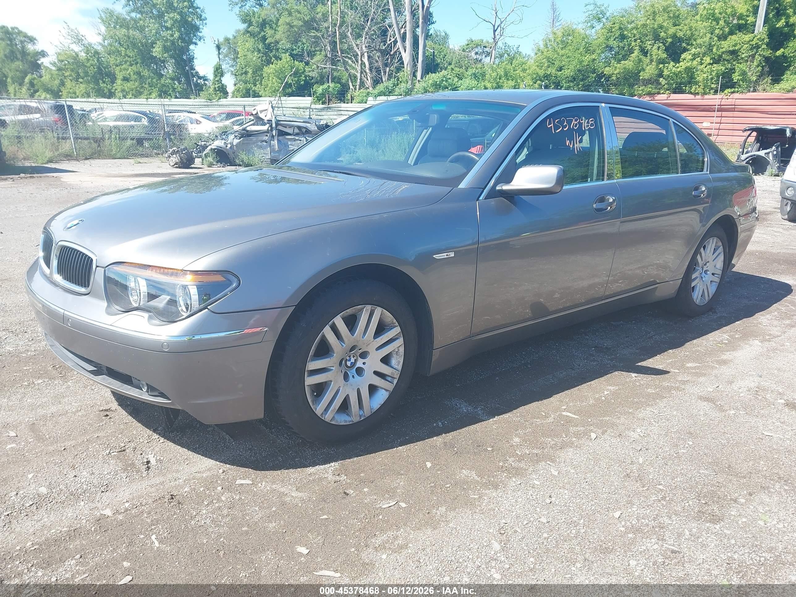 2003 Bmw 745li   Gray vin: WBAGN63433DR12505