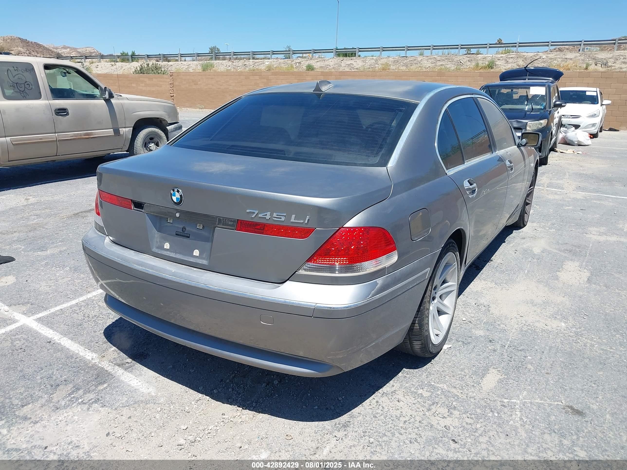 2004 Bmw 745li   Серый vin: WBAGN63434DS47641