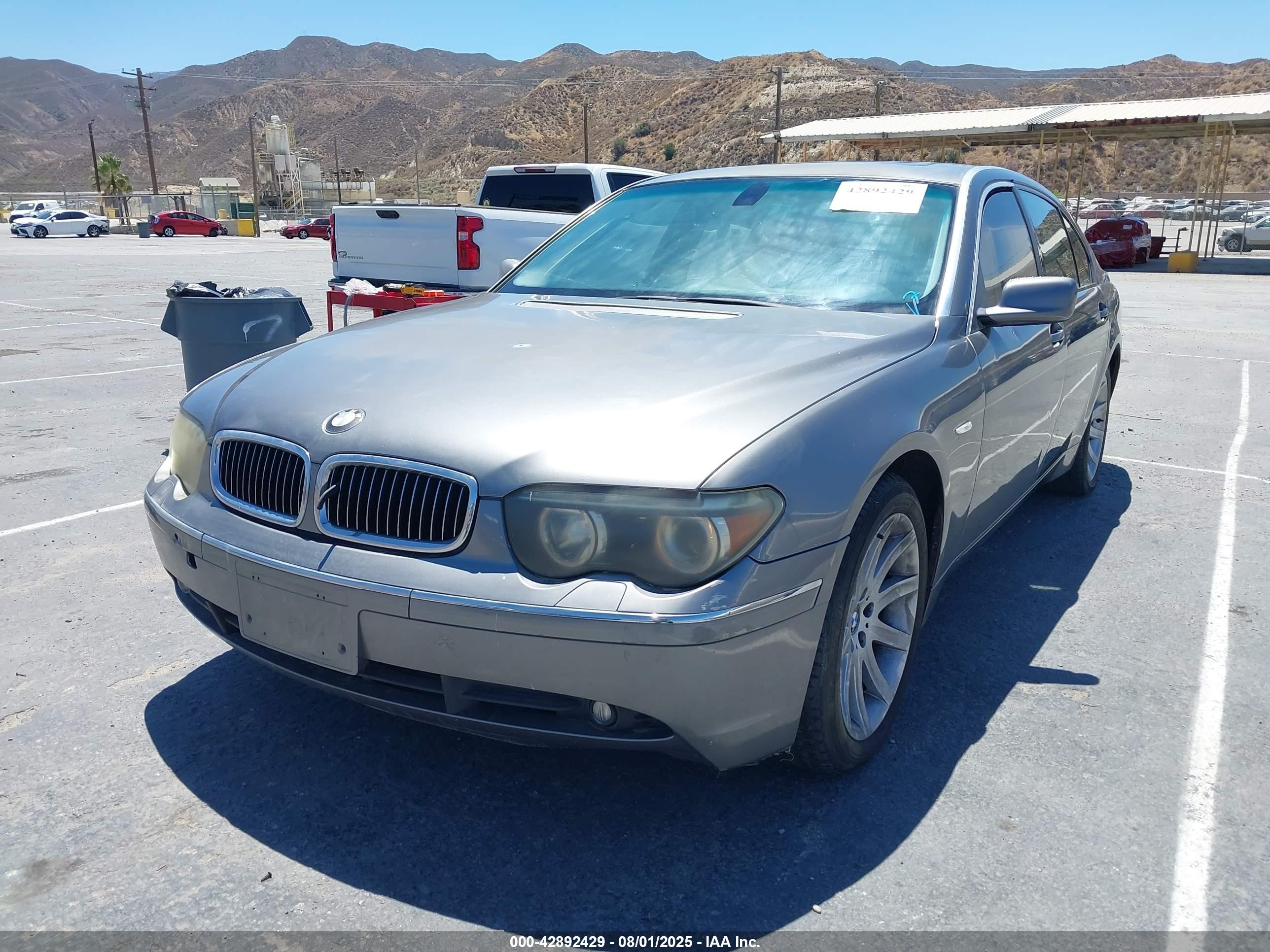 2004 Bmw 745li   Серый vin: WBAGN63434DS47641