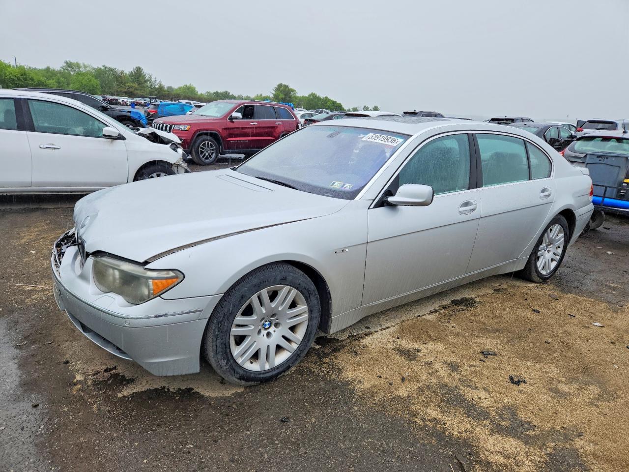 2003 Bmw 745 Li Silver vin: WBAGN63443DR08690