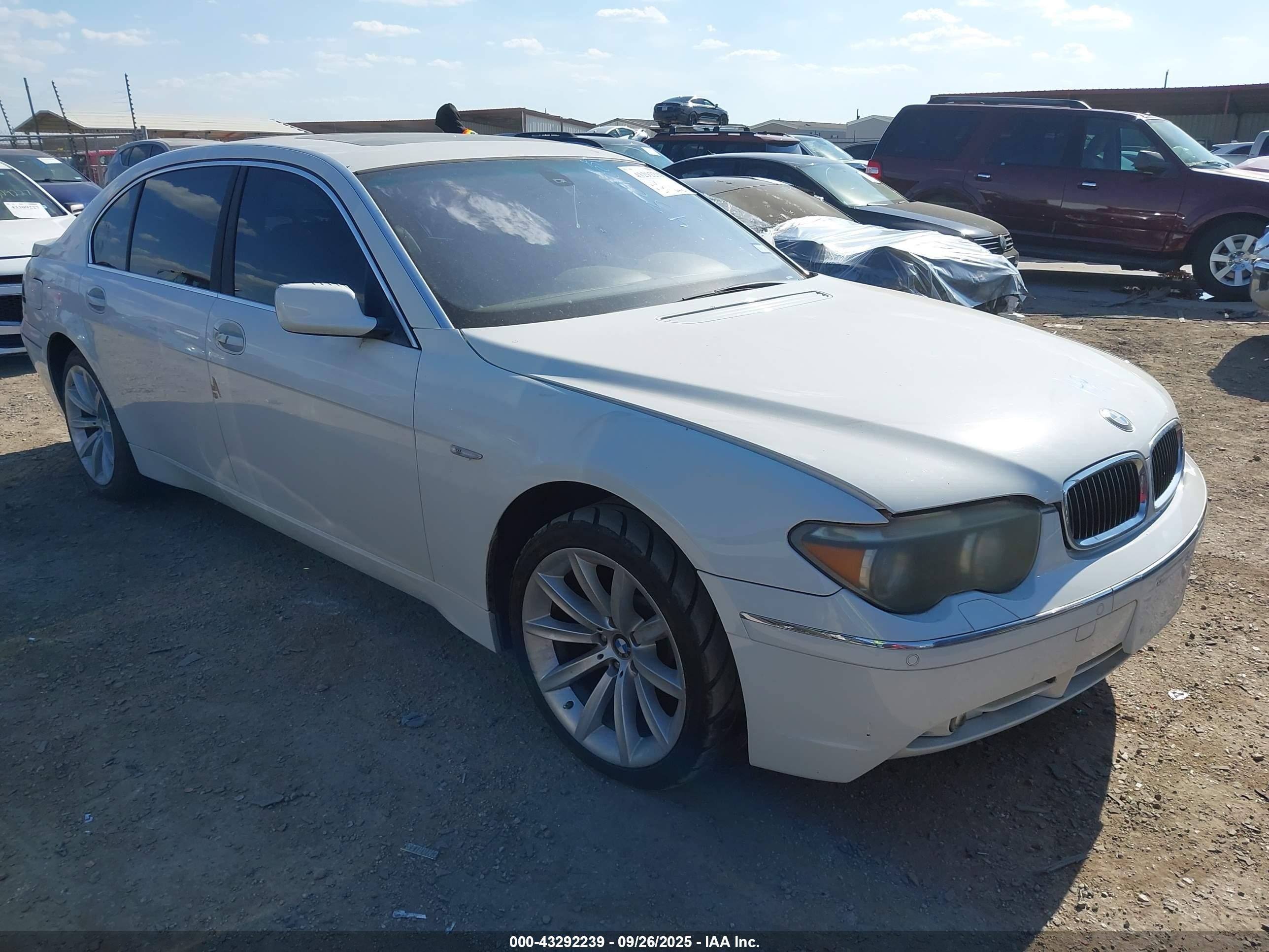 2002 Bmw 745li   White vin: WBAGN63452DR03657