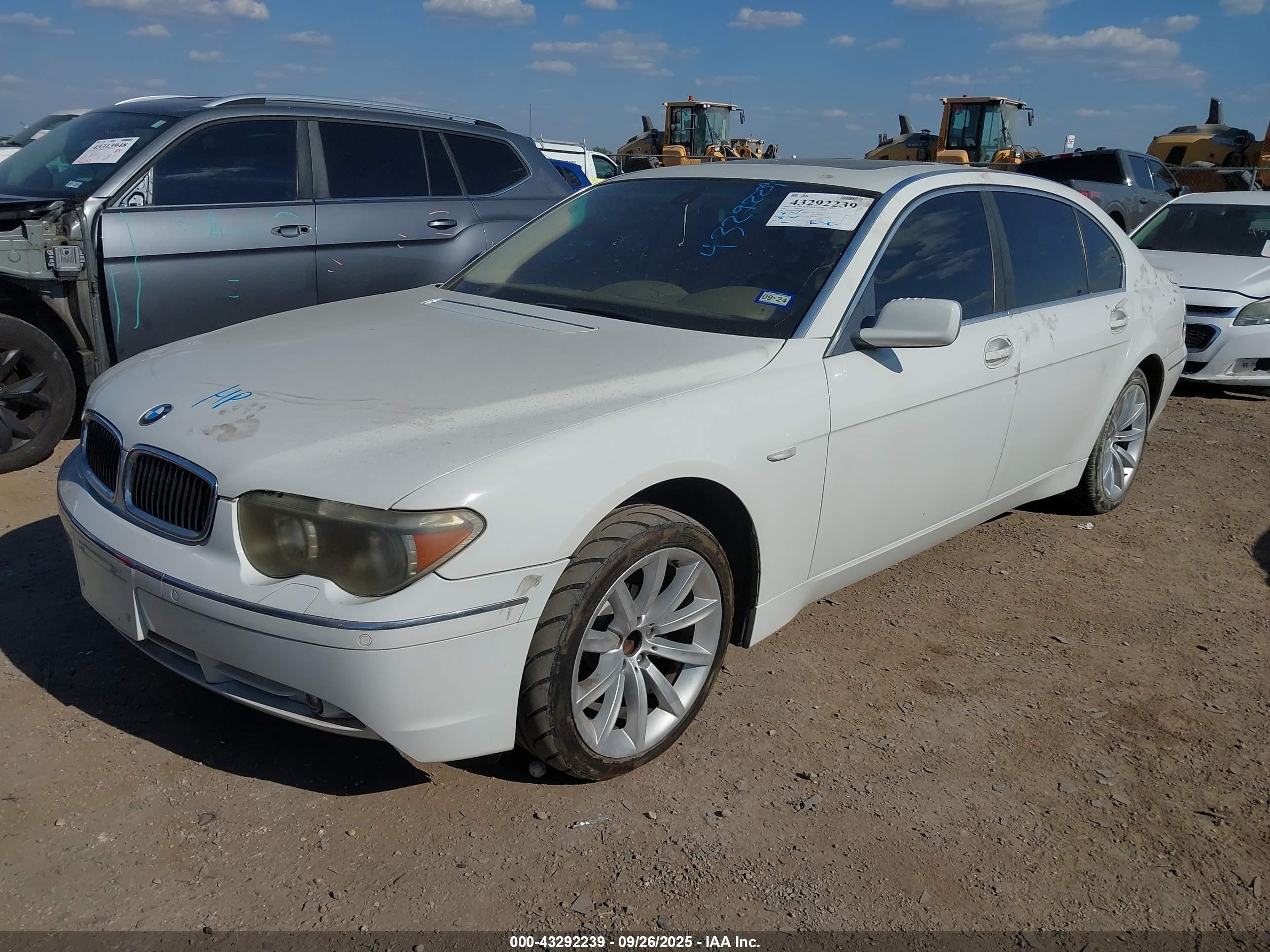 2002 Bmw 745li   White vin: WBAGN63452DR03657