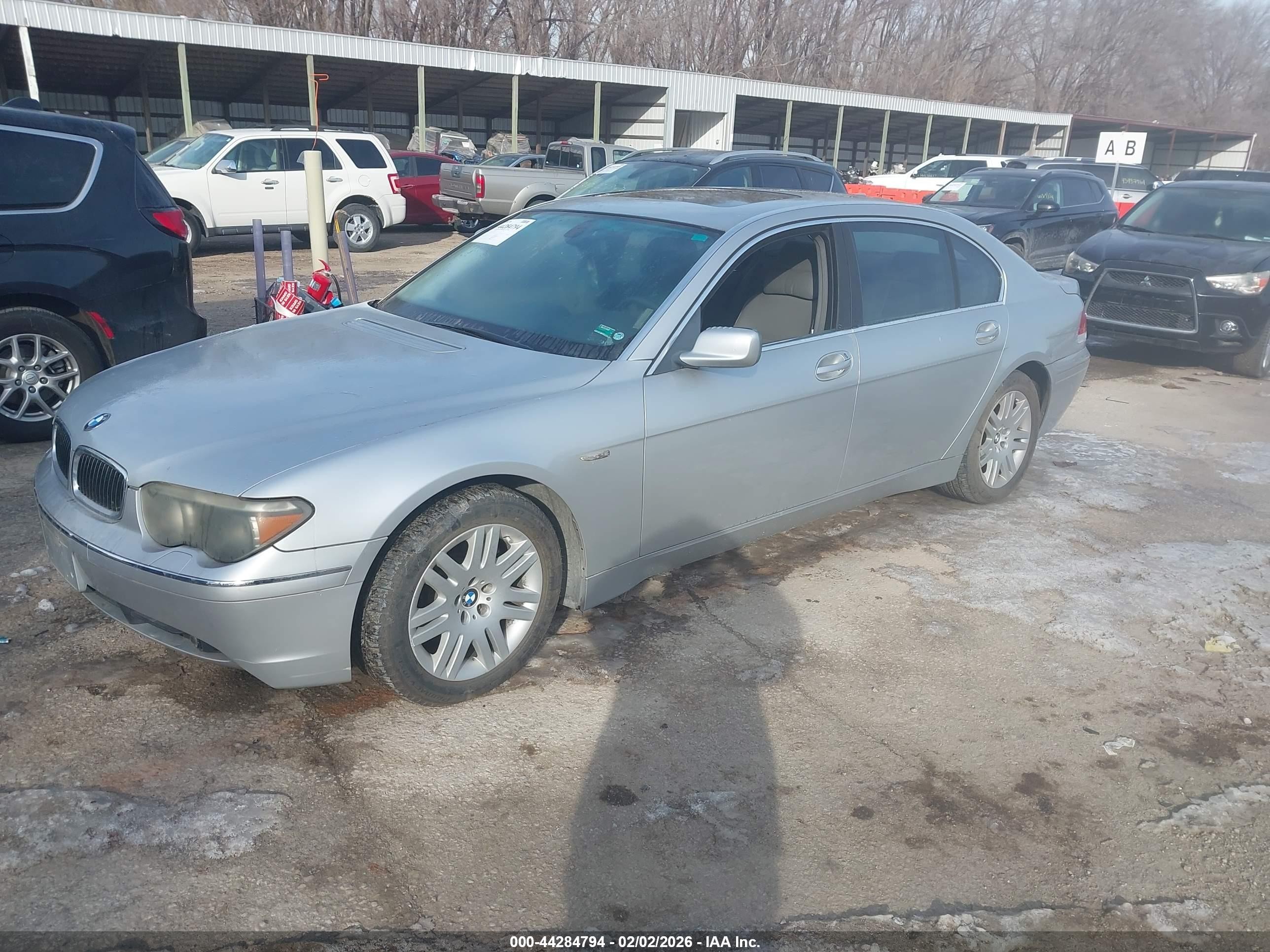 2002 Bmw 745li   Silver vin: WBAGN63452DR05568