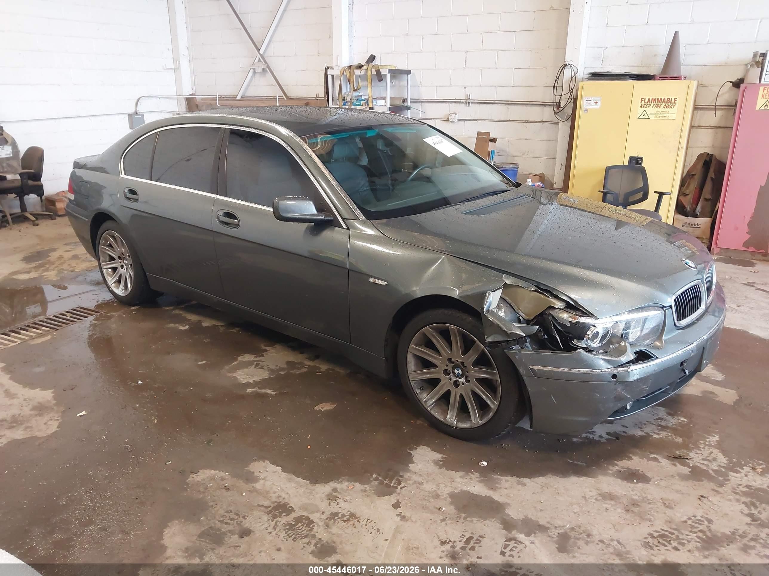 2003 Bmw 7 Series 745li Gray vin: WBAGN63453DR13851