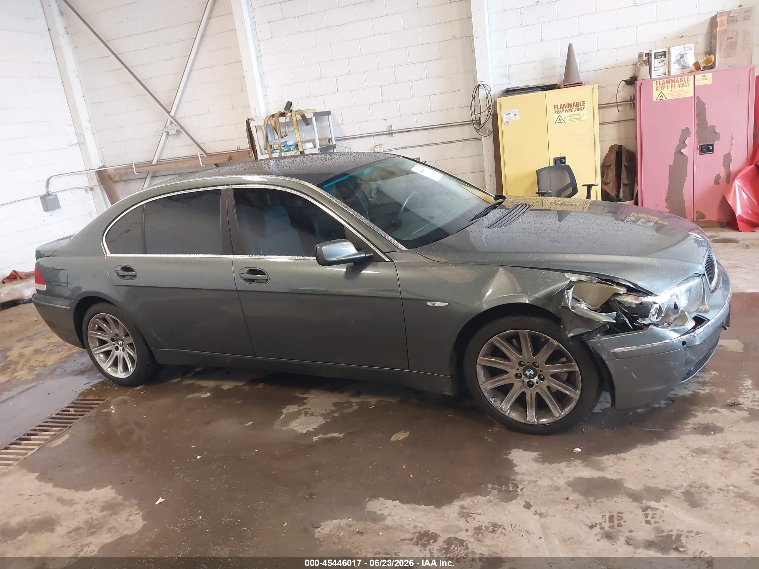 2003 Bmw 7 Series 745li Gray vin: WBAGN63453DR13851