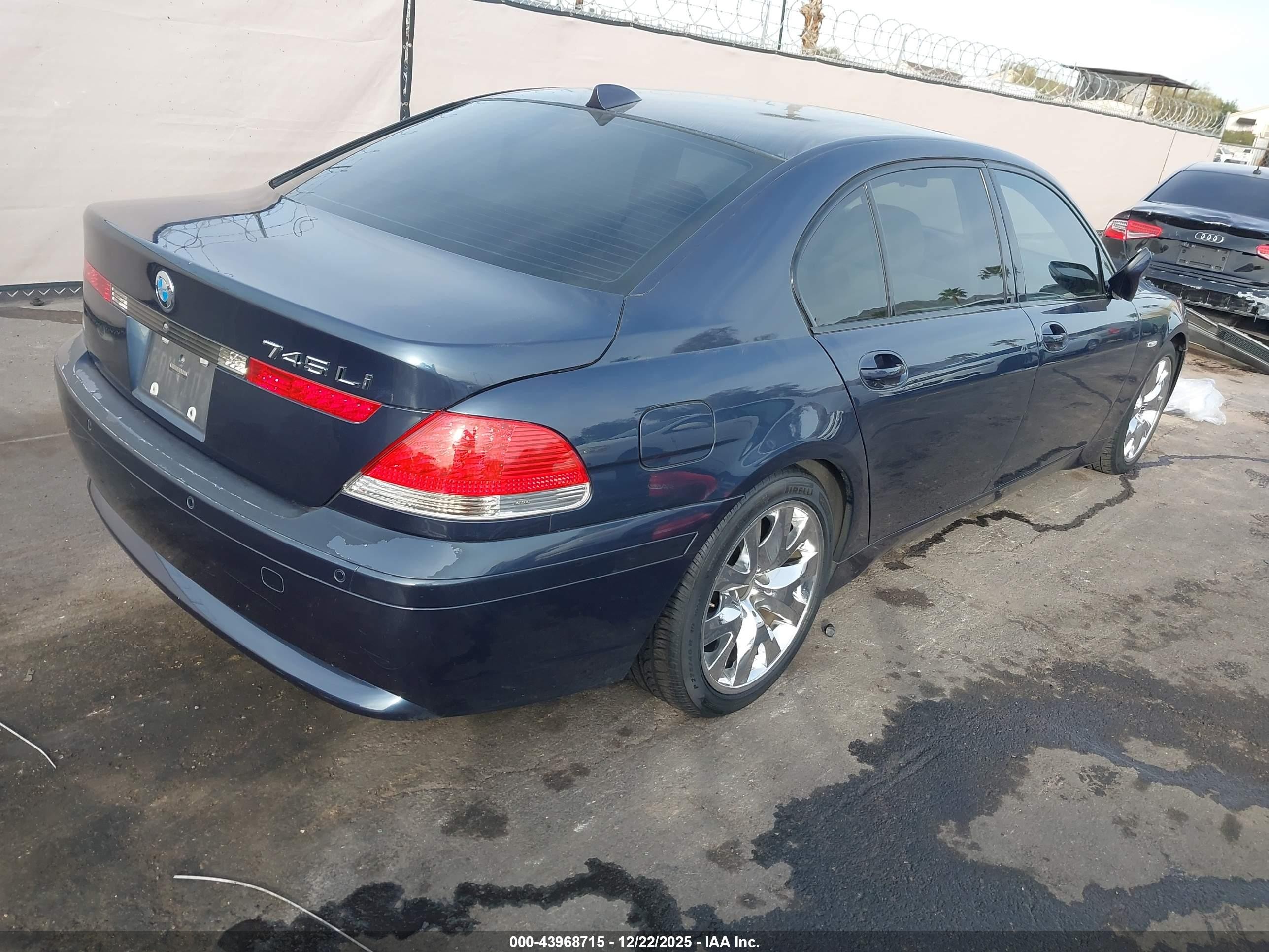 2003 Bmw 745li   Blue vin: WBAGN63493DS43916