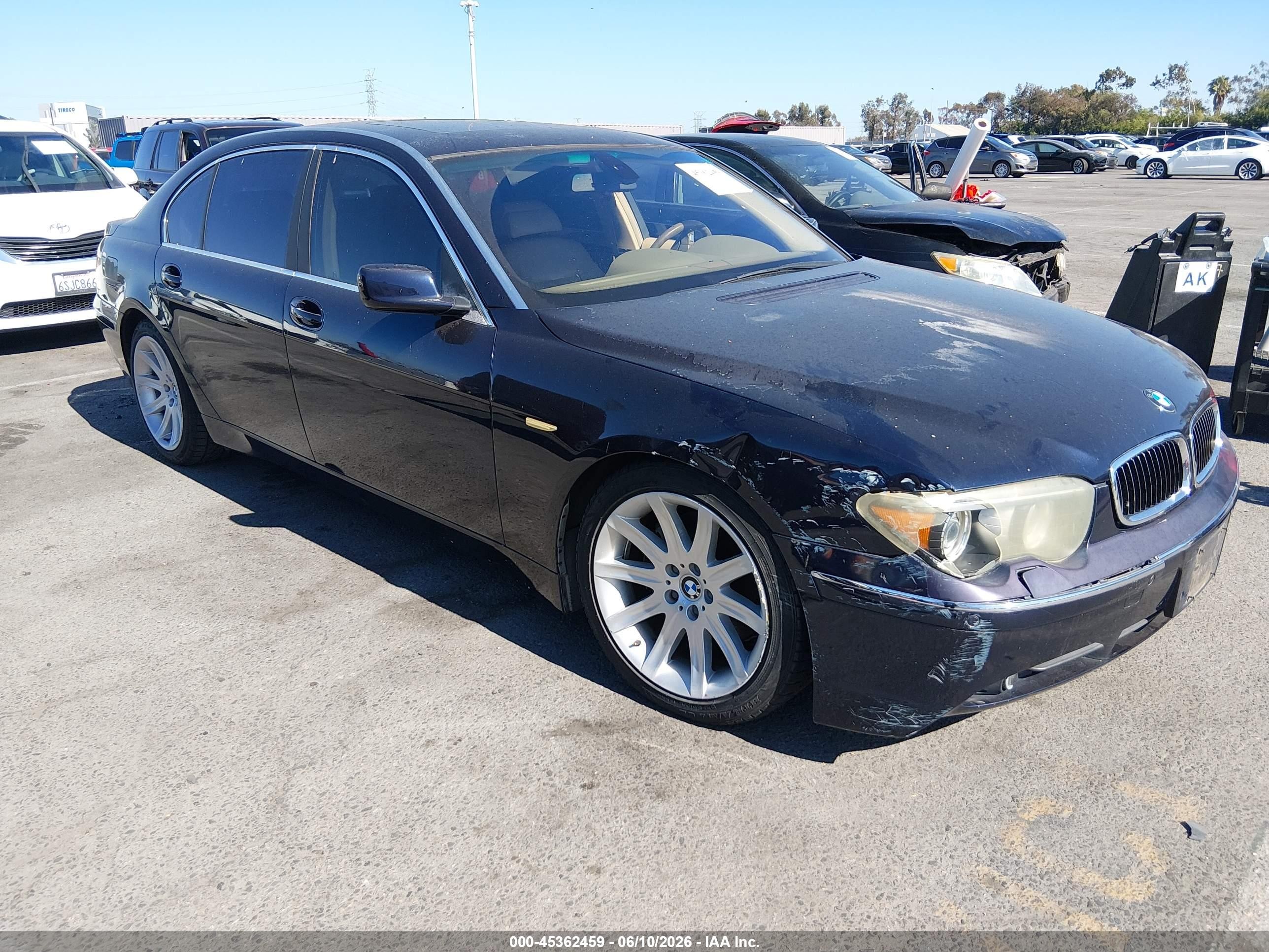 2004 Bmw 745li   Dark Blue vin: WBAGN63494DS46235
