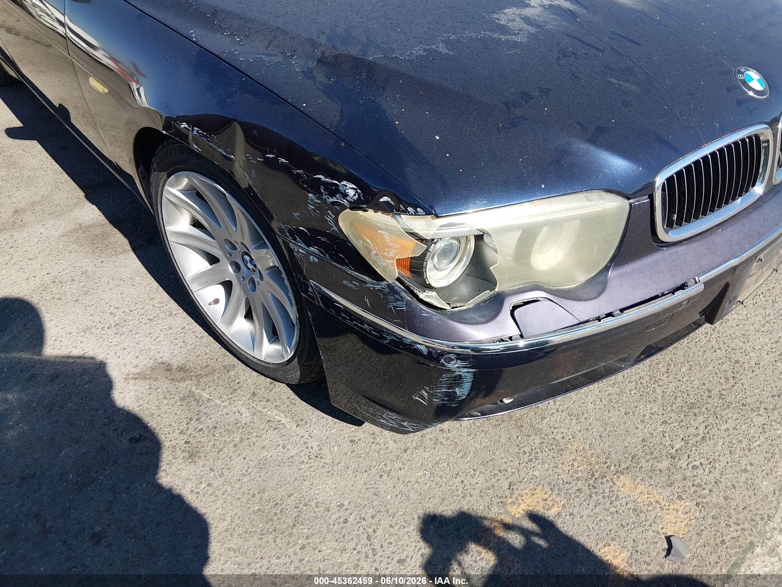 2004 Bmw 745li   Dark Blue vin: WBAGN63494DS46235