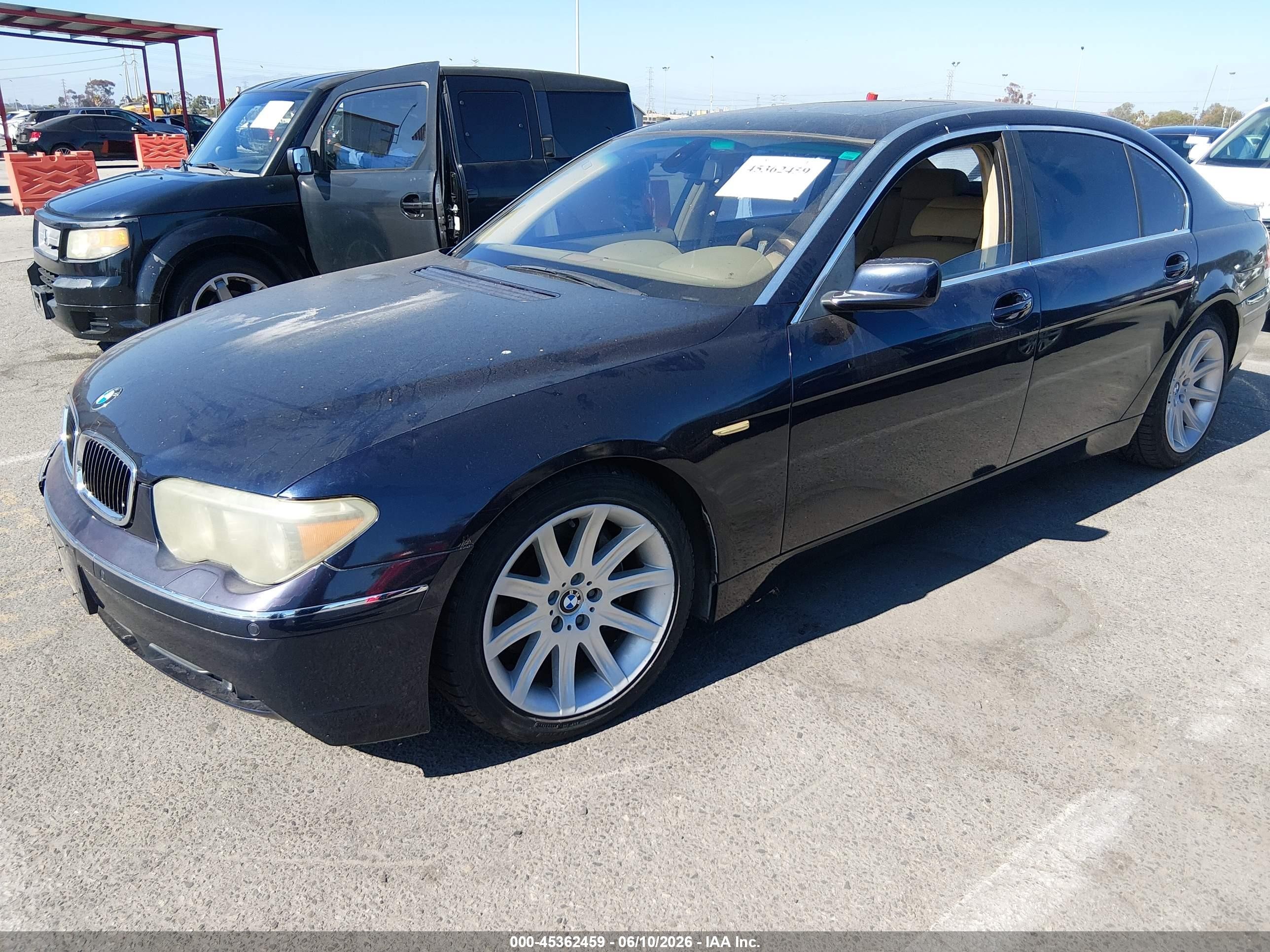 2004 Bmw 745li   Dark Blue vin: WBAGN63494DS46235