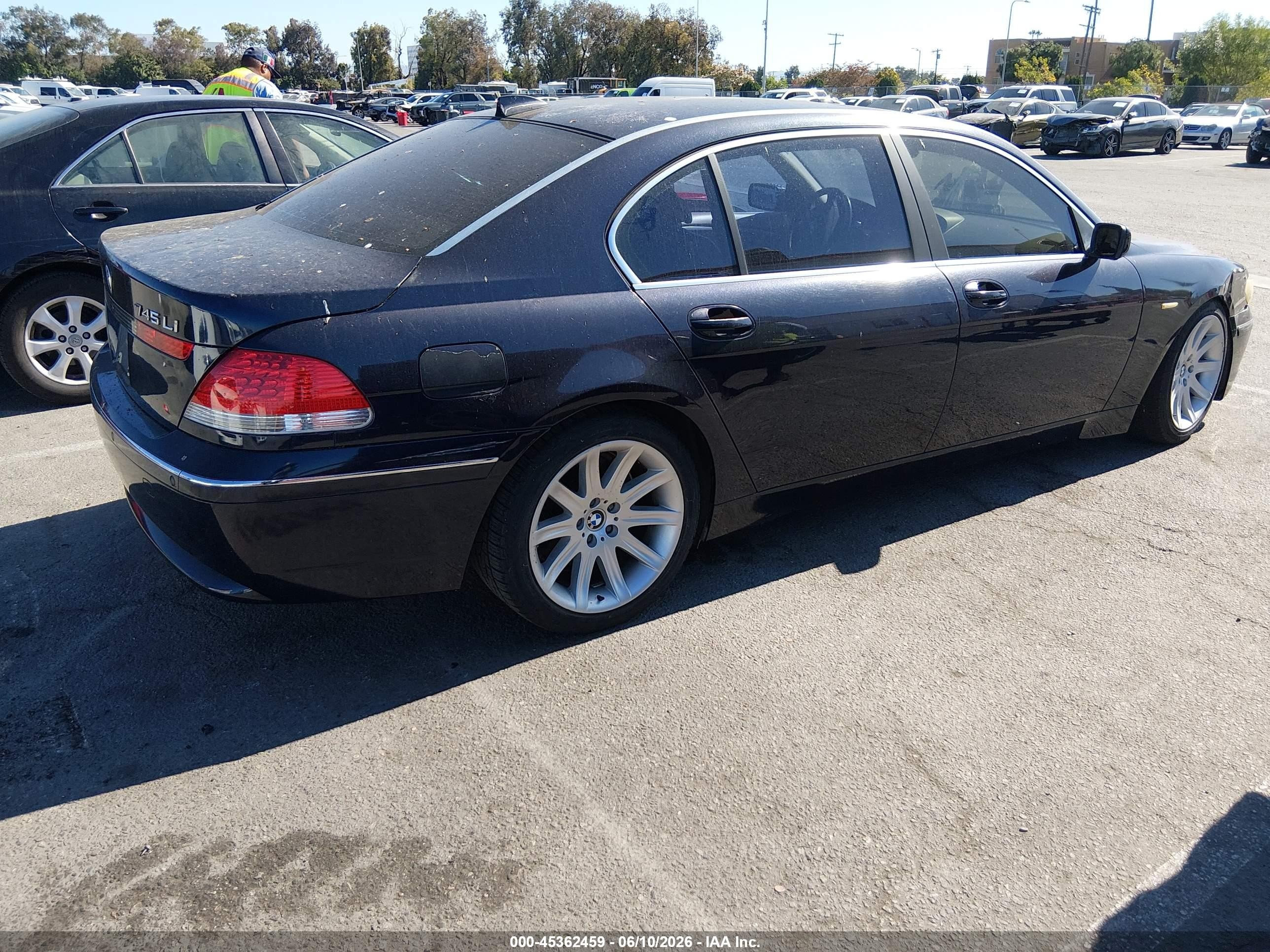 2004 Bmw 745li   Dark Blue vin: WBAGN63494DS46235