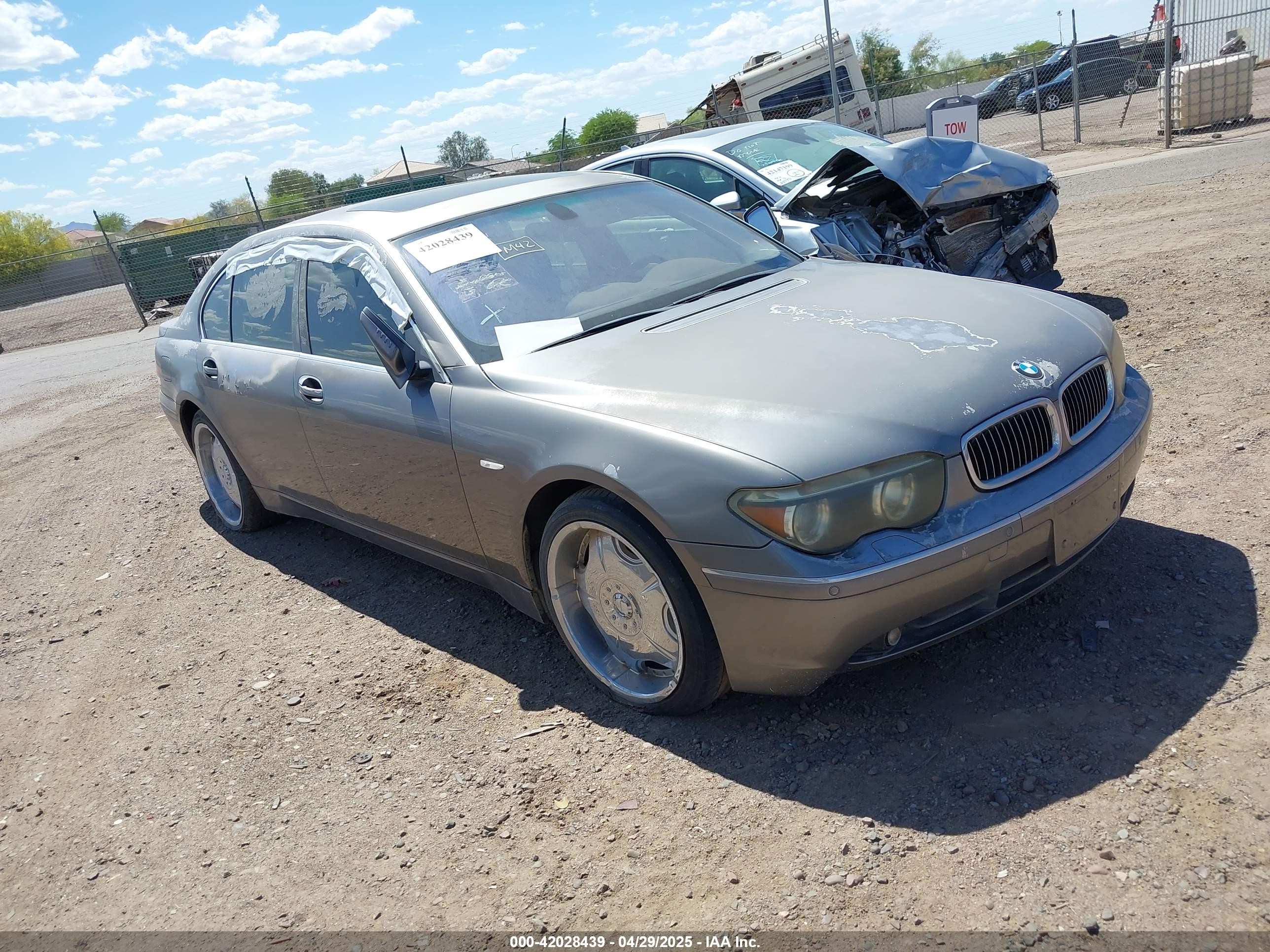 2002 Bmw 7 Series 745li Gray vin: WBAGN634X2DR07123