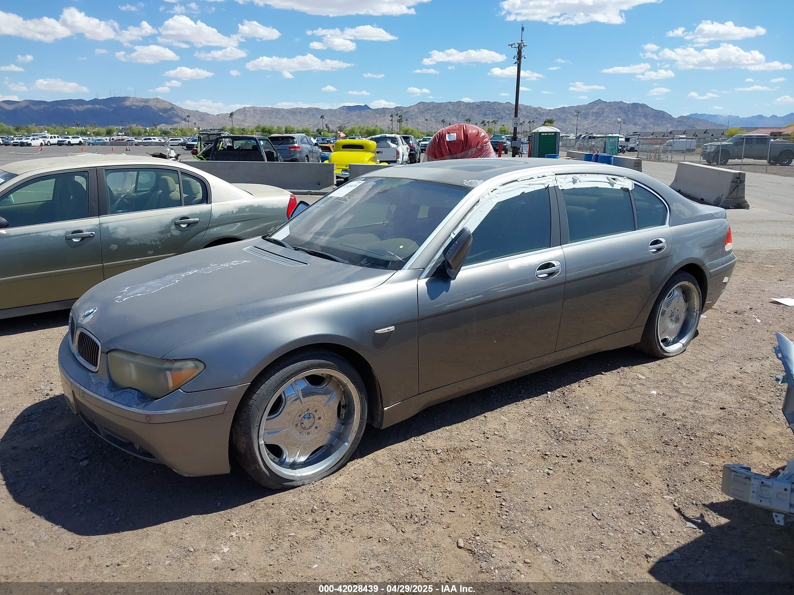 2002 Bmw 7 Series 745li Gray vin: WBAGN634X2DR07123