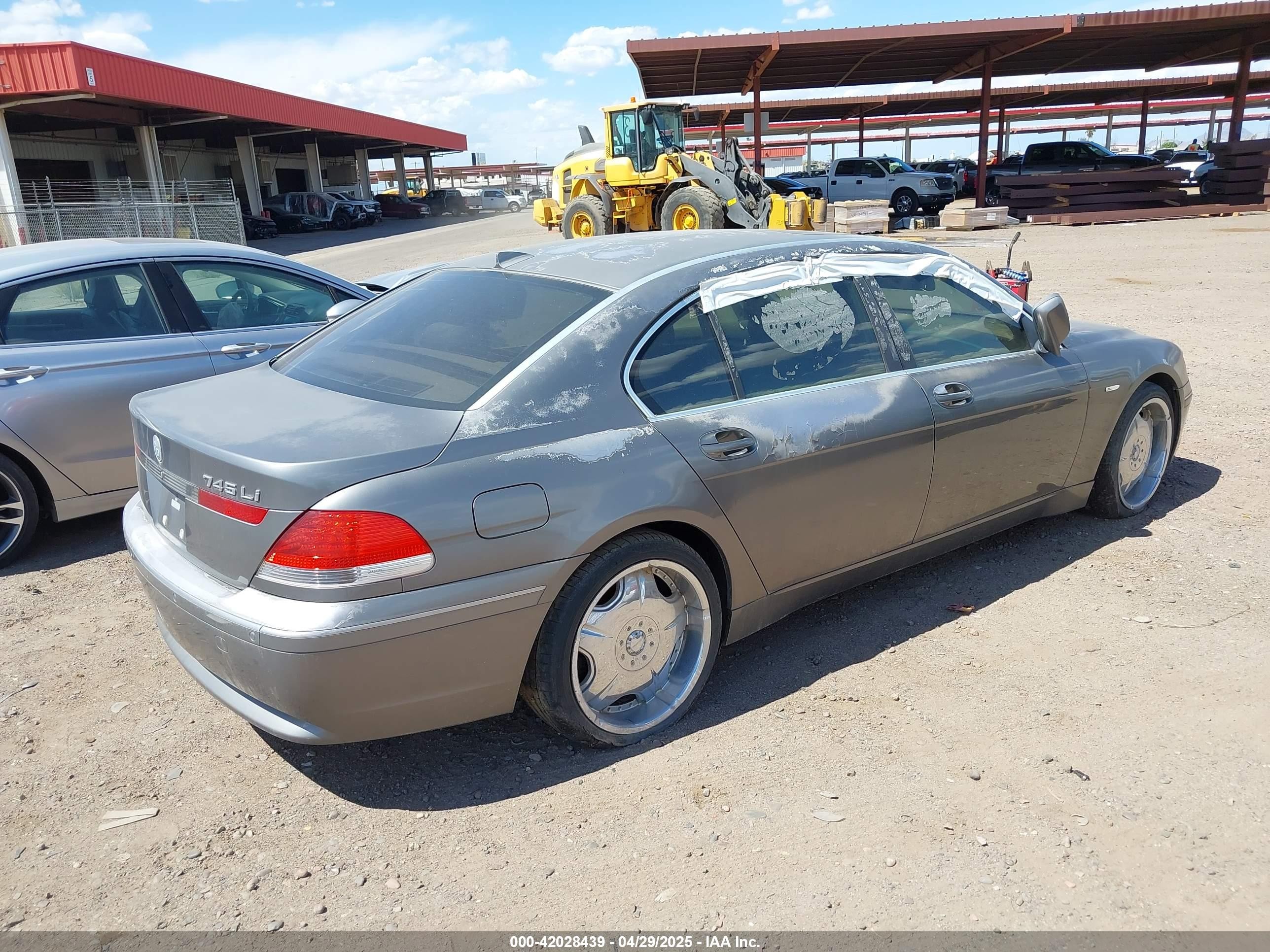 2002 Bmw 7 Series 745li Gray vin: WBAGN634X2DR07123