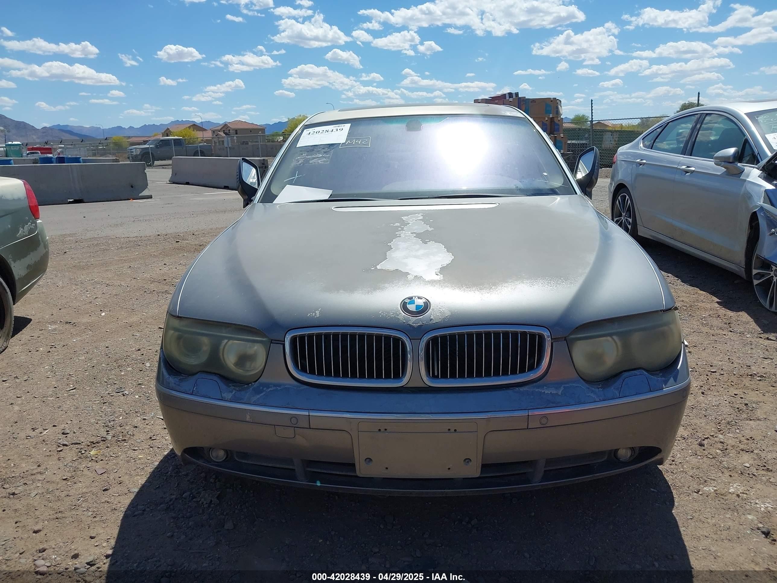 2002 Bmw 7 Series 745li Gray vin: WBAGN634X2DR07123
