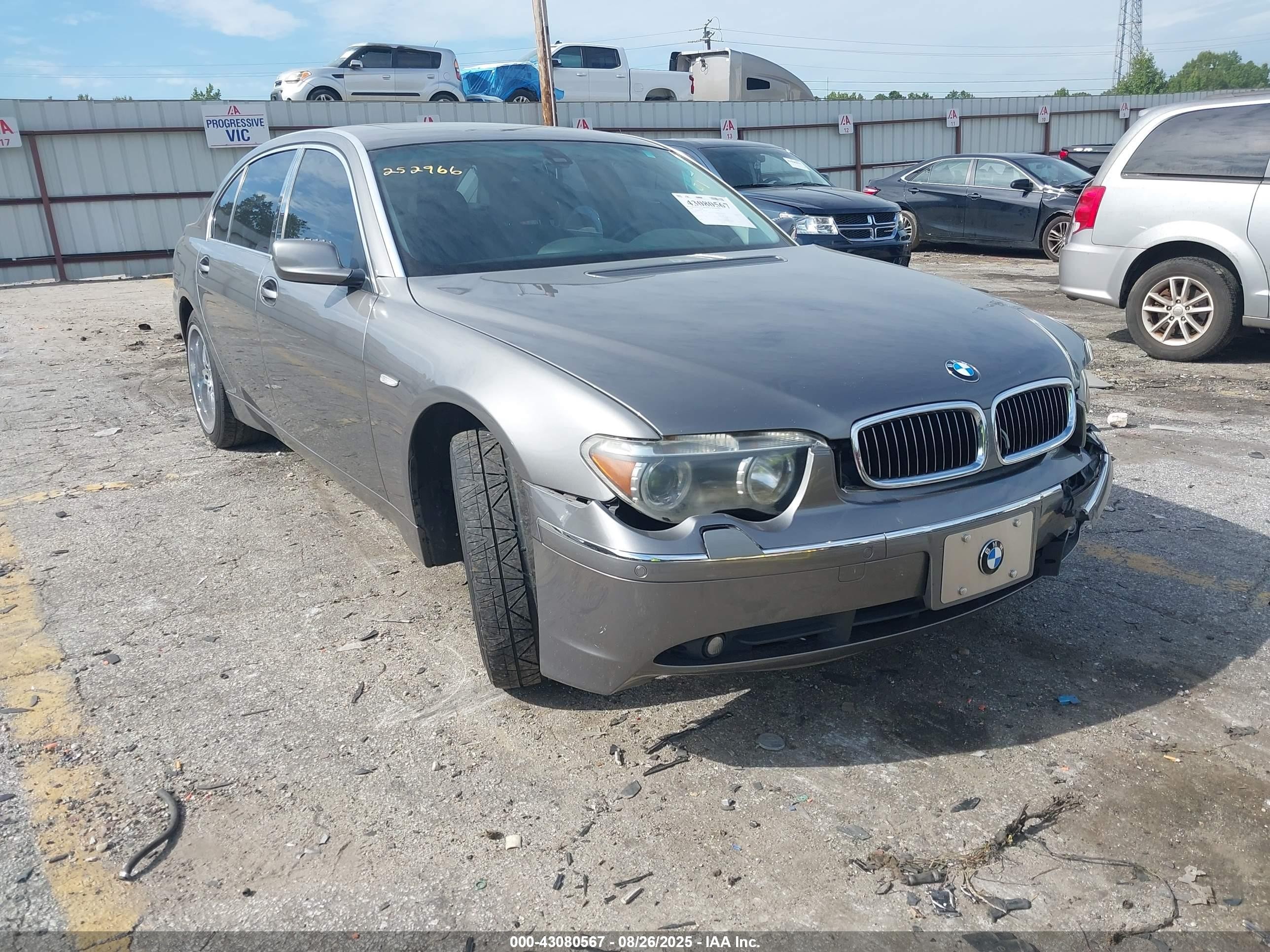 2003 Bmw 745li   Gray vin: WBAGN634X3DR09097