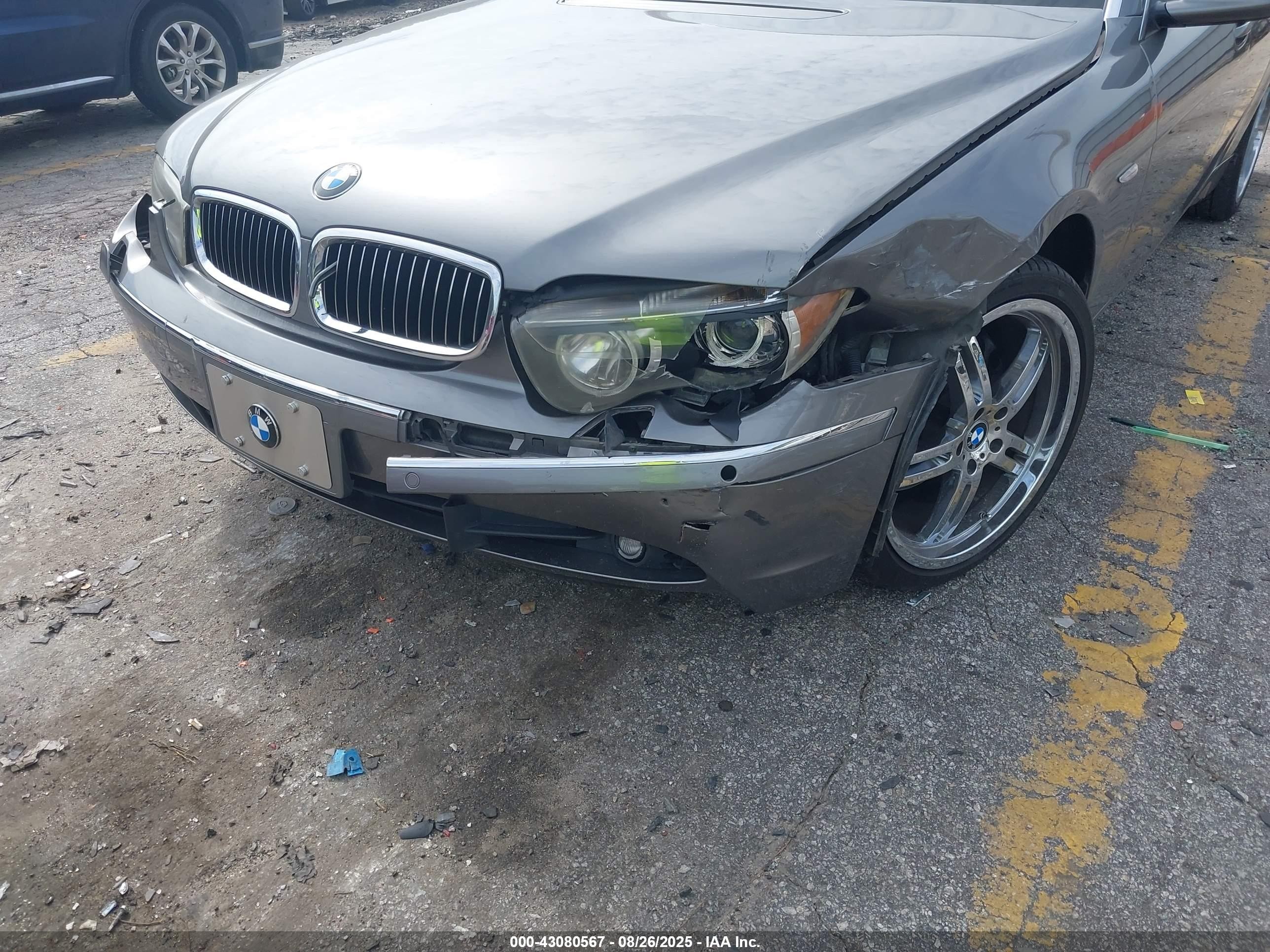 2003 Bmw 745li   Gray vin: WBAGN634X3DR09097