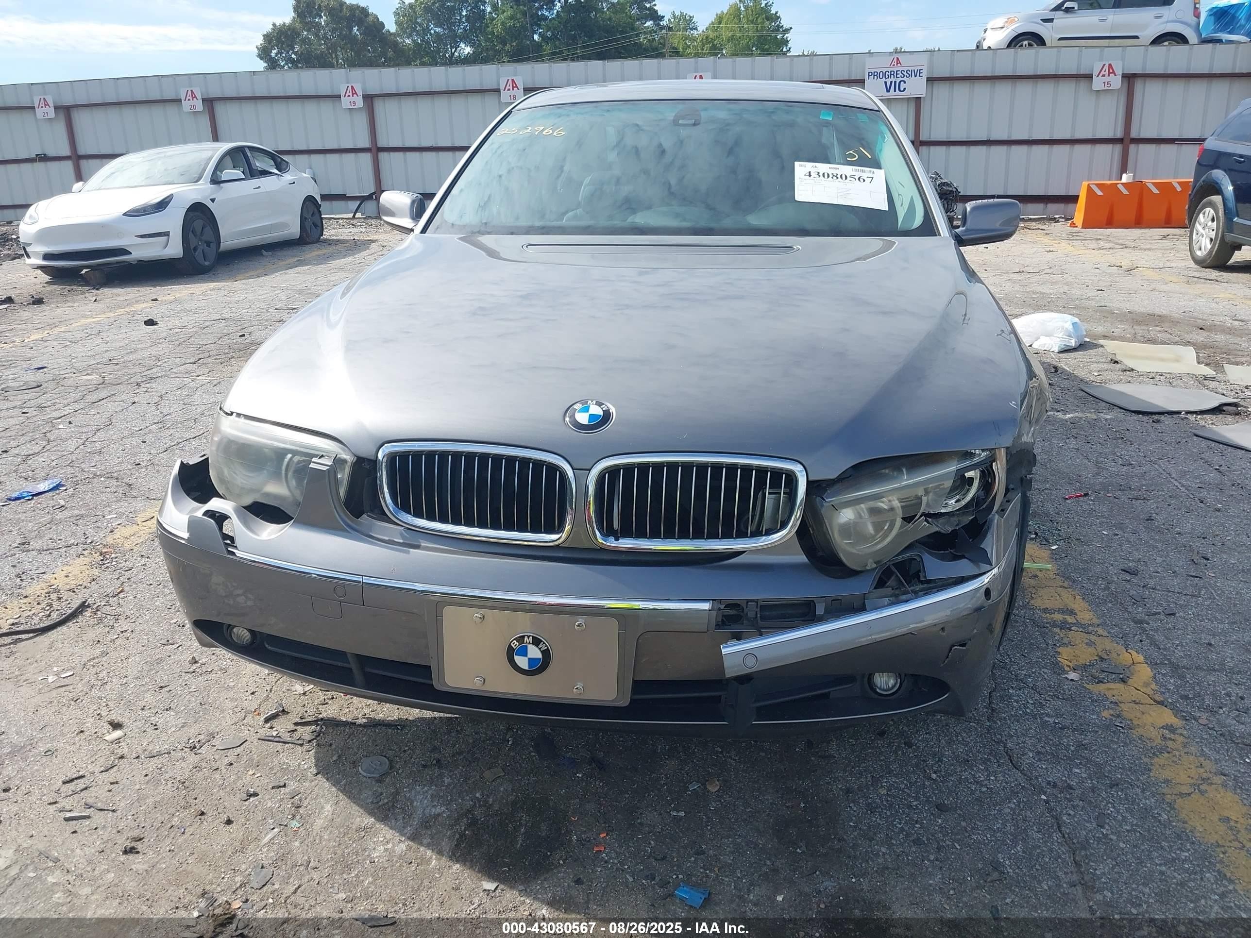 2003 Bmw 745li   Gray vin: WBAGN634X3DR09097